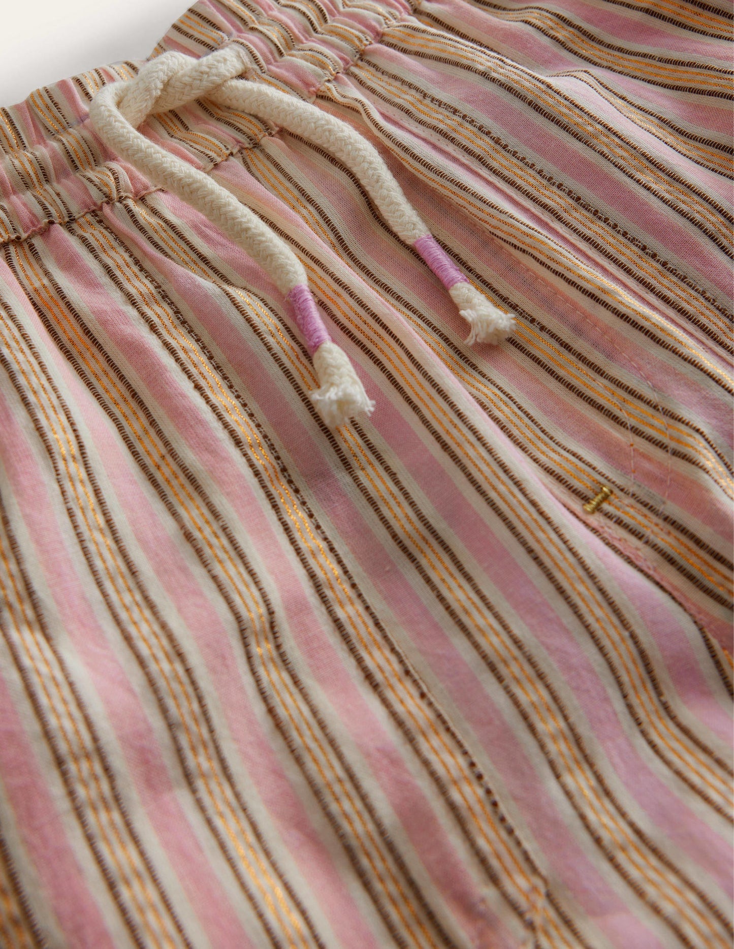 Stripe Pull on Trousers-Lilac and Metallic Stripe