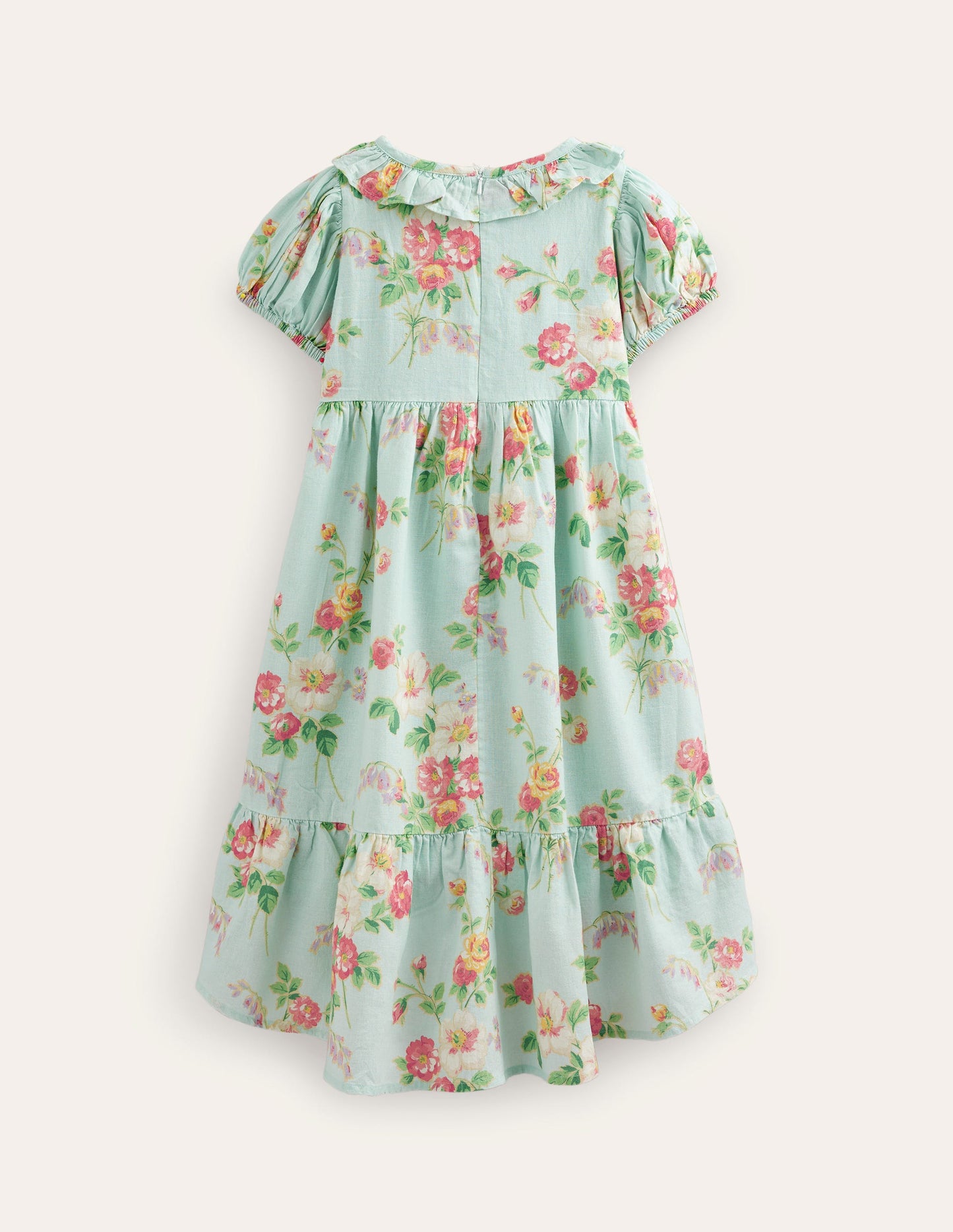 Dip Hem Ruffle Dress-Multi Vintage Floral