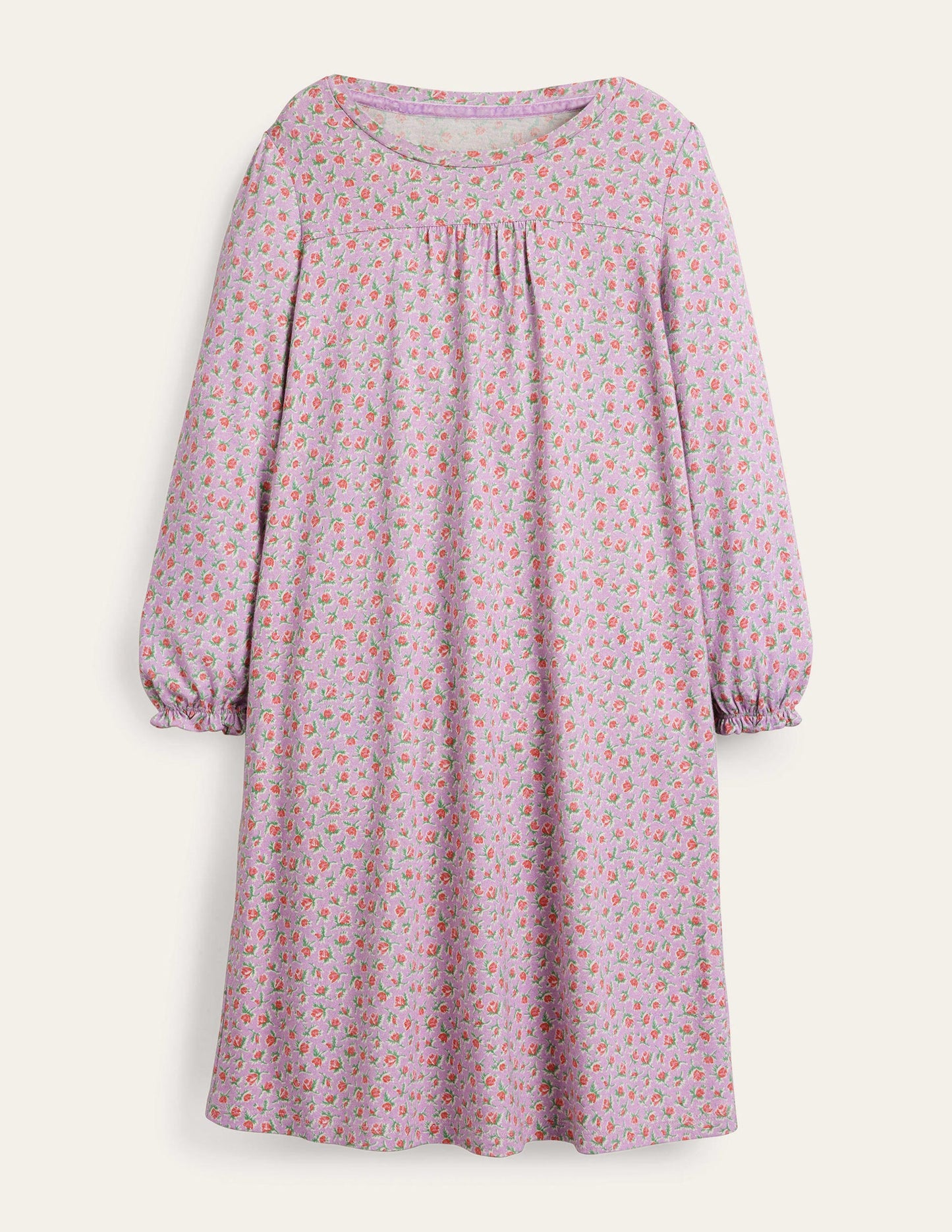Printed Long-sleeved Nightie-Lilac Vintage Sprig