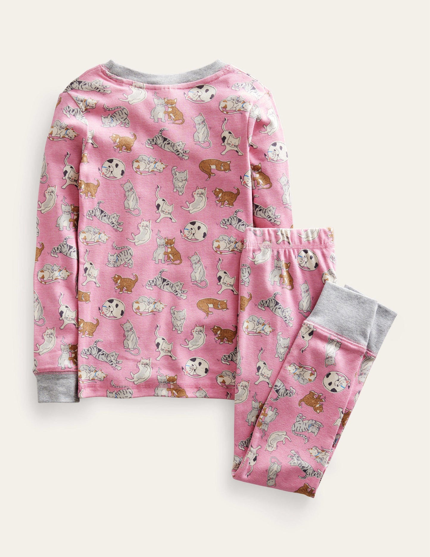 Snug Long John Pyjamas-Formica Pink Cats