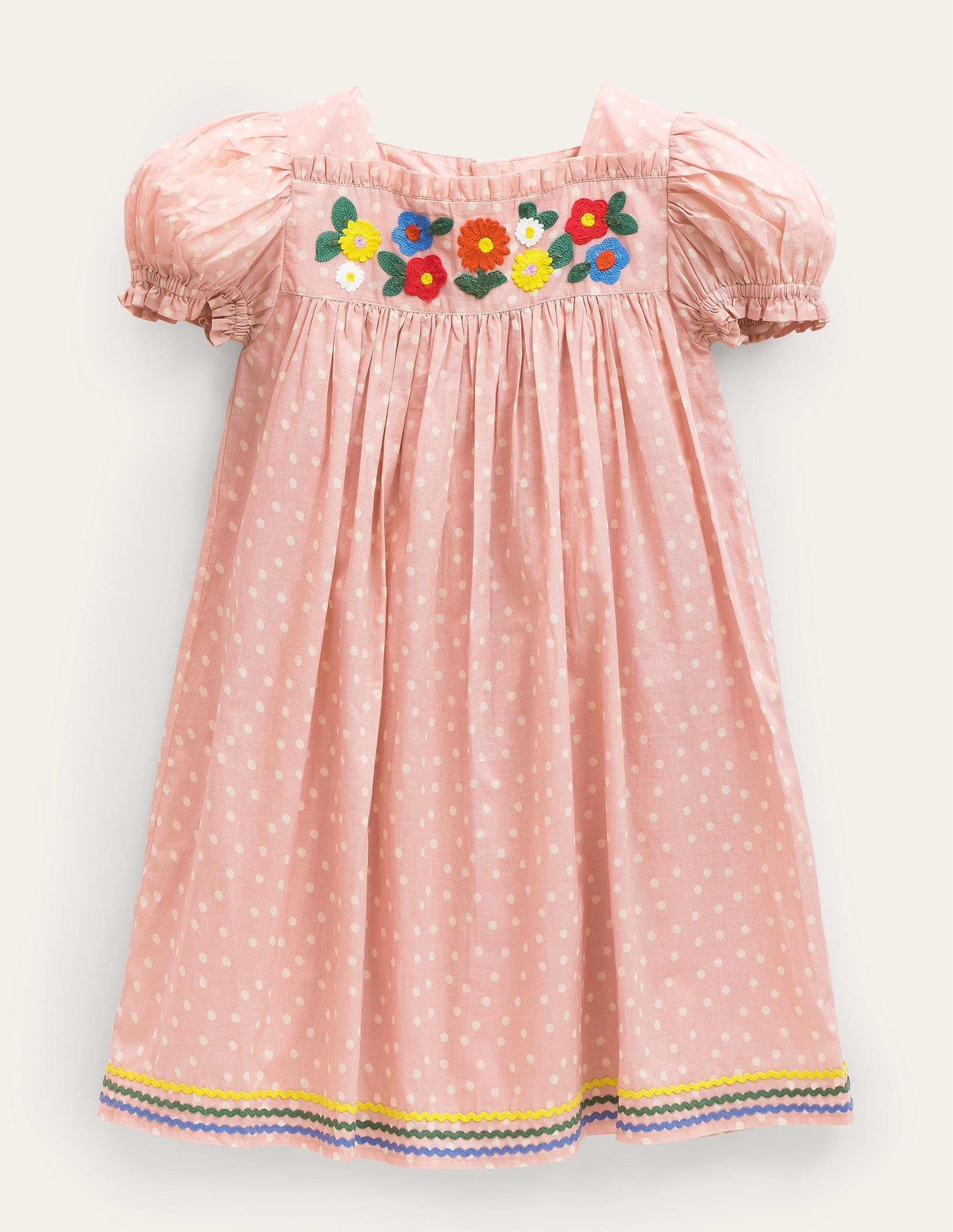 Embroidered Woven Dress-Boto Pink Spot Floral