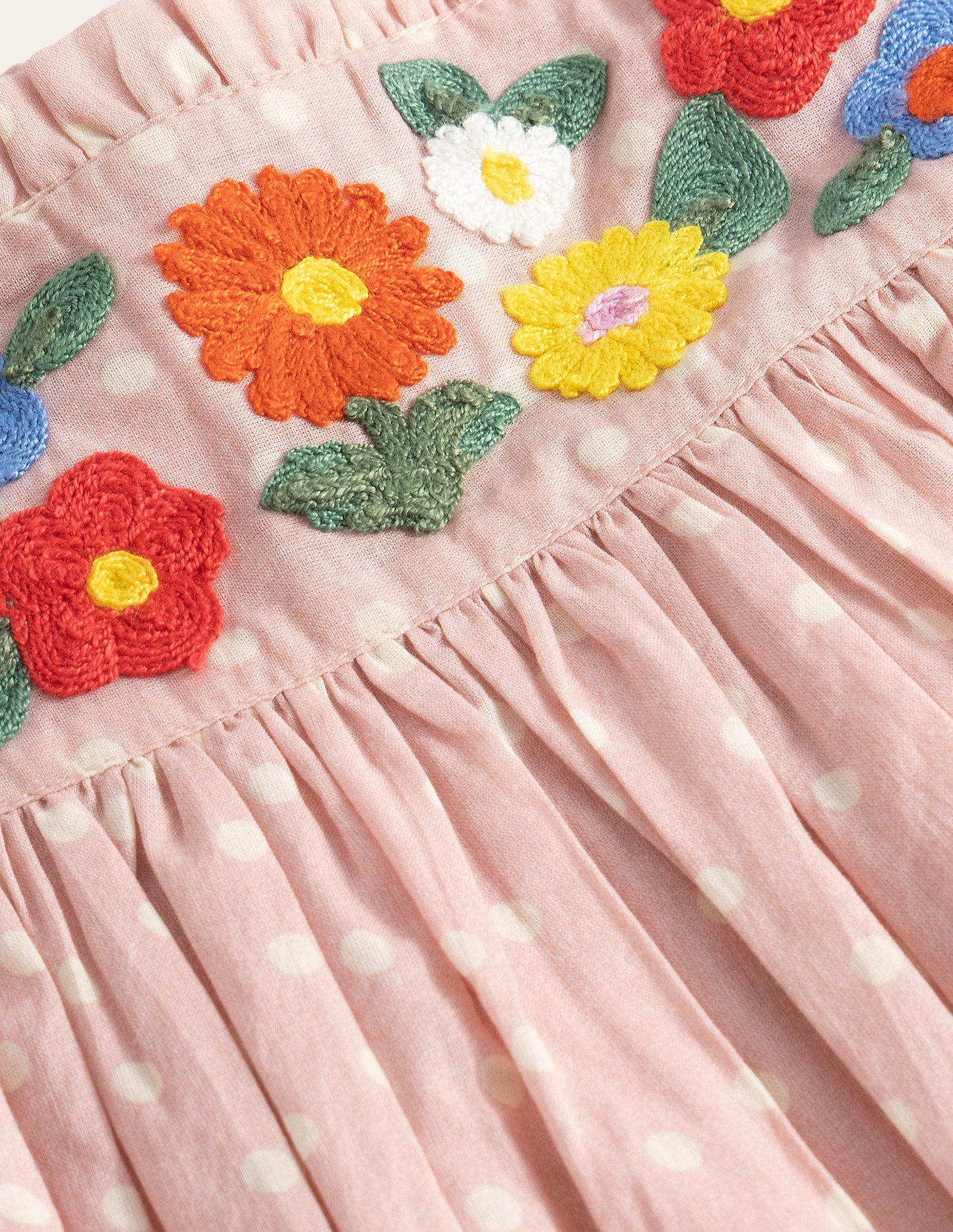 Embroidered Woven Dress-Boto Pink Spot Floral