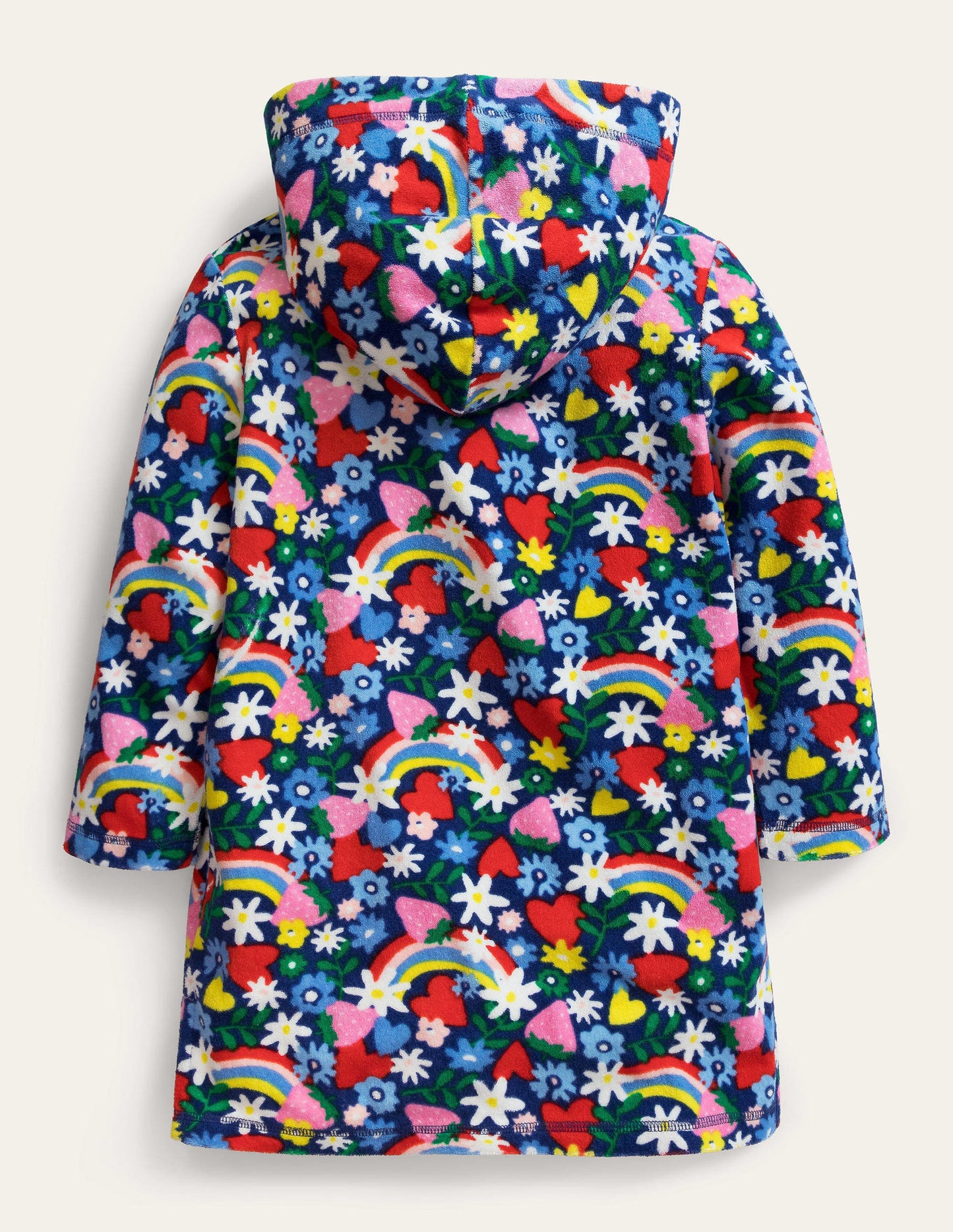 Pattern Towelling Beach Dress-Multi Rainbow Ditsy