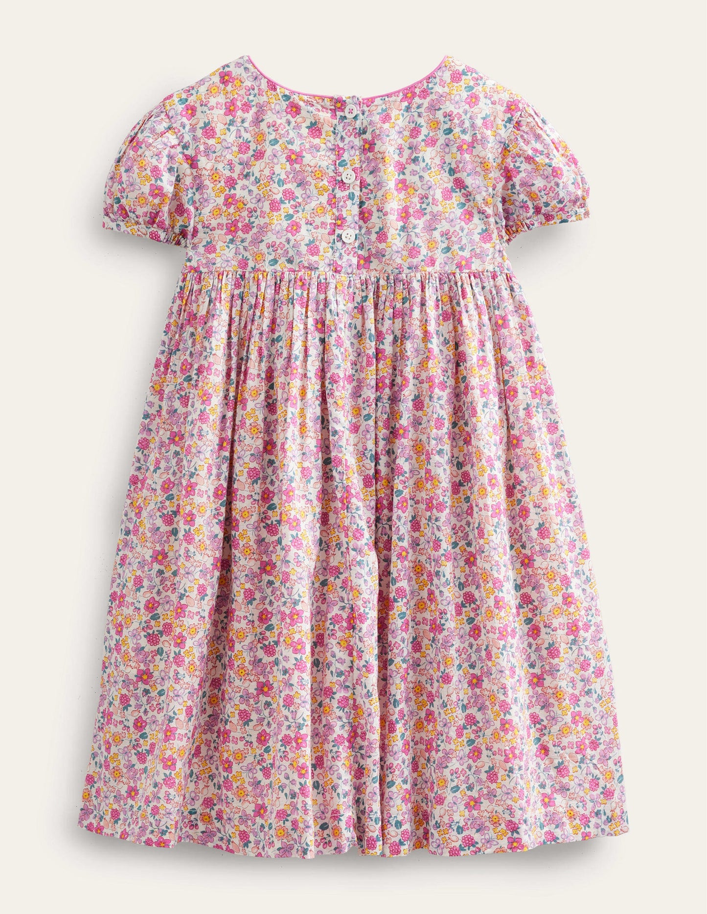 Nostalgic Smocked Dress-Bright Petal Floral
