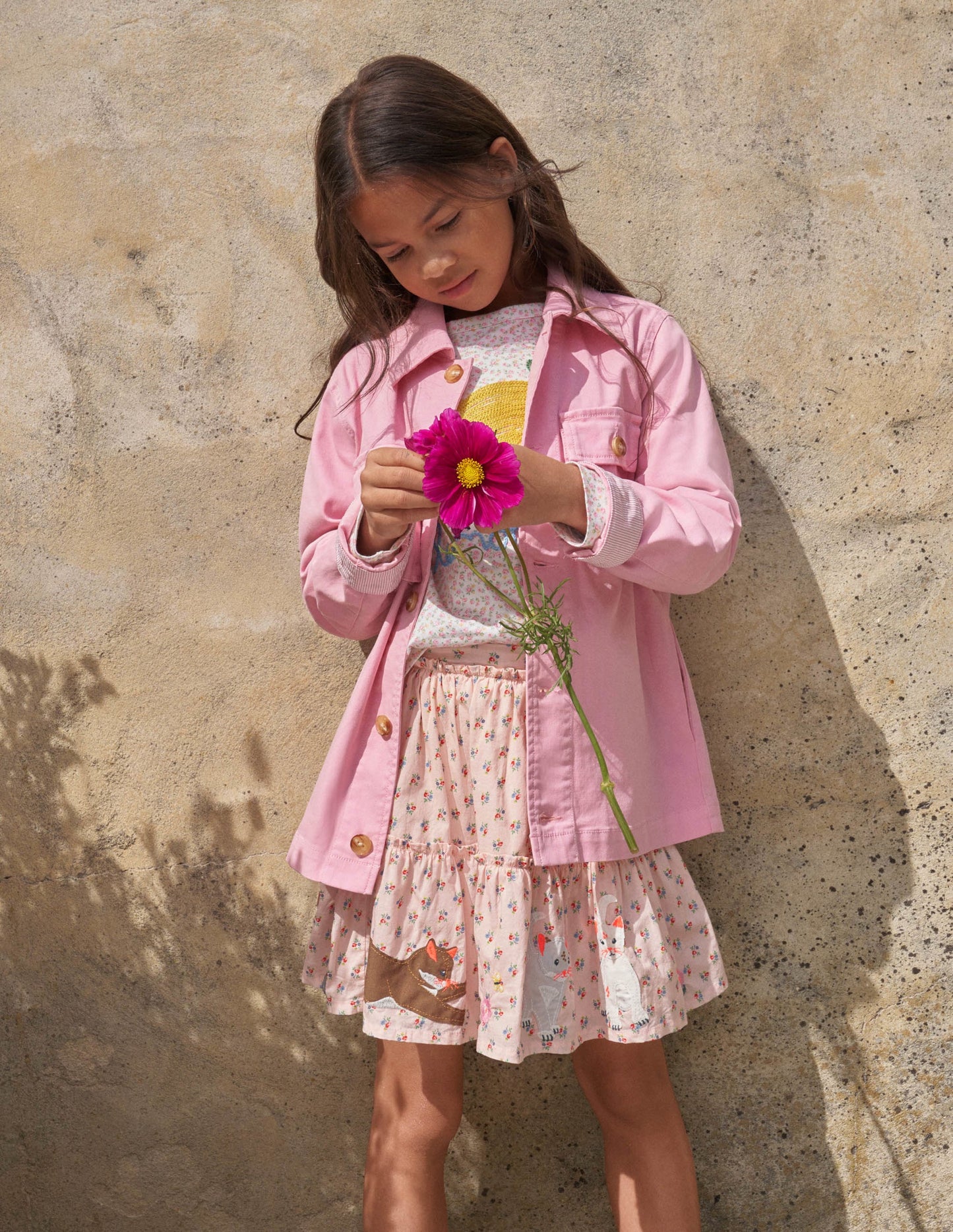 Embroidered Top-Ivory Floral Lemonade