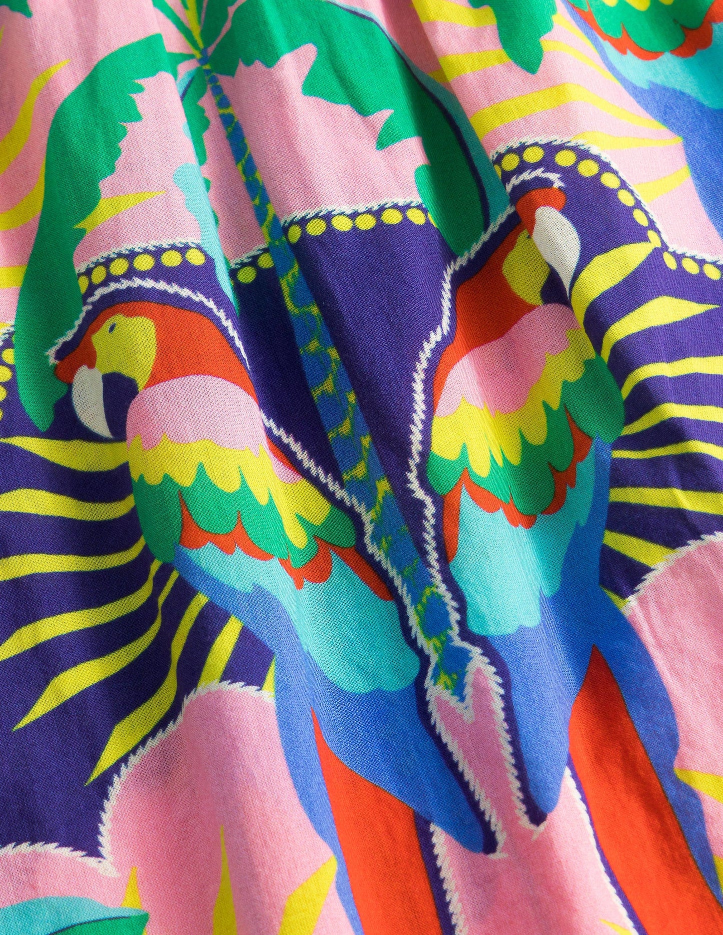 Smocked Kaftan-Multi Parrot