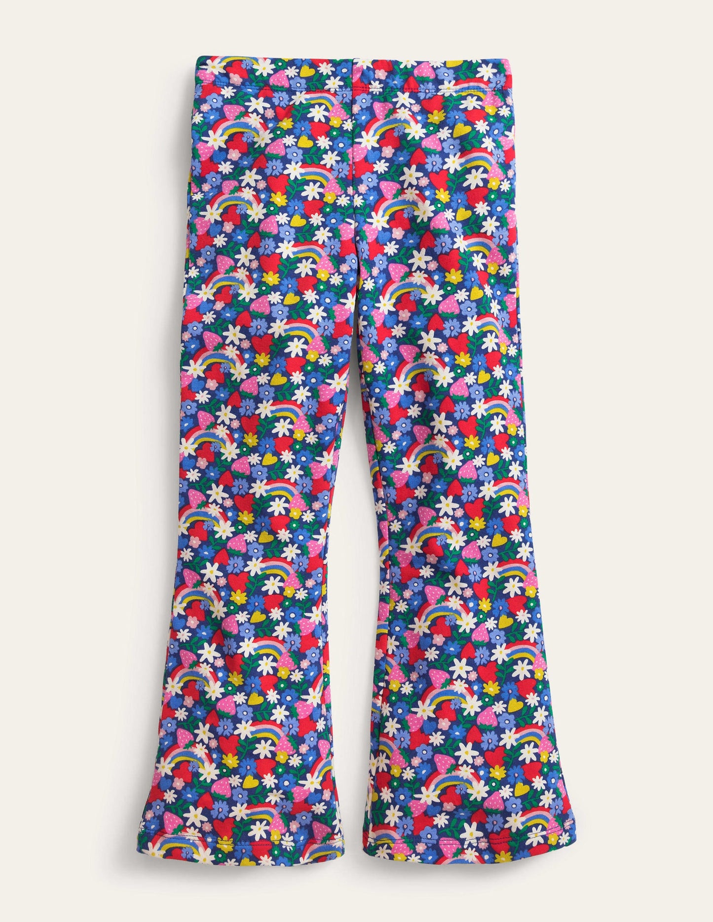 Printed Kick Flare Leggings-Multi Rainbow Floral