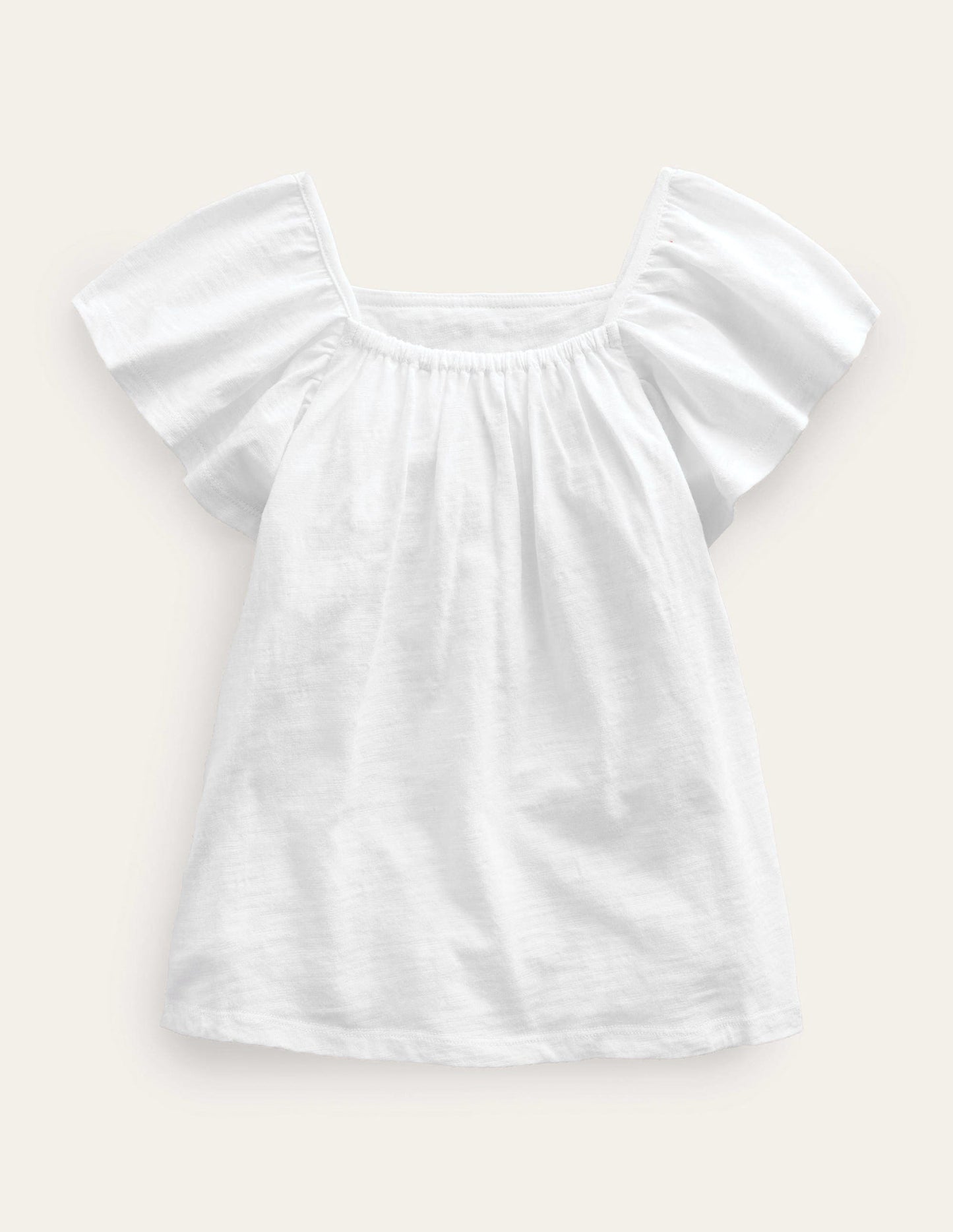 Embroidered Jersey Top-White