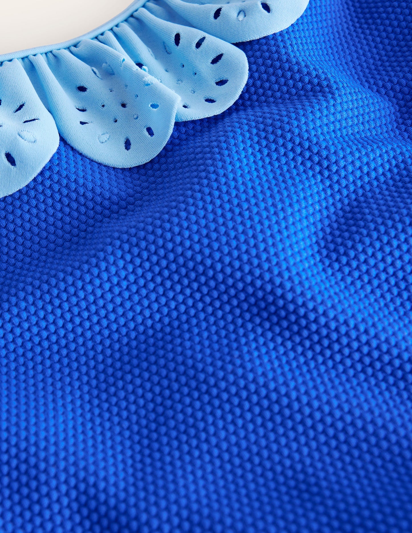 Broderie Frill Swimsuit-Cobalt