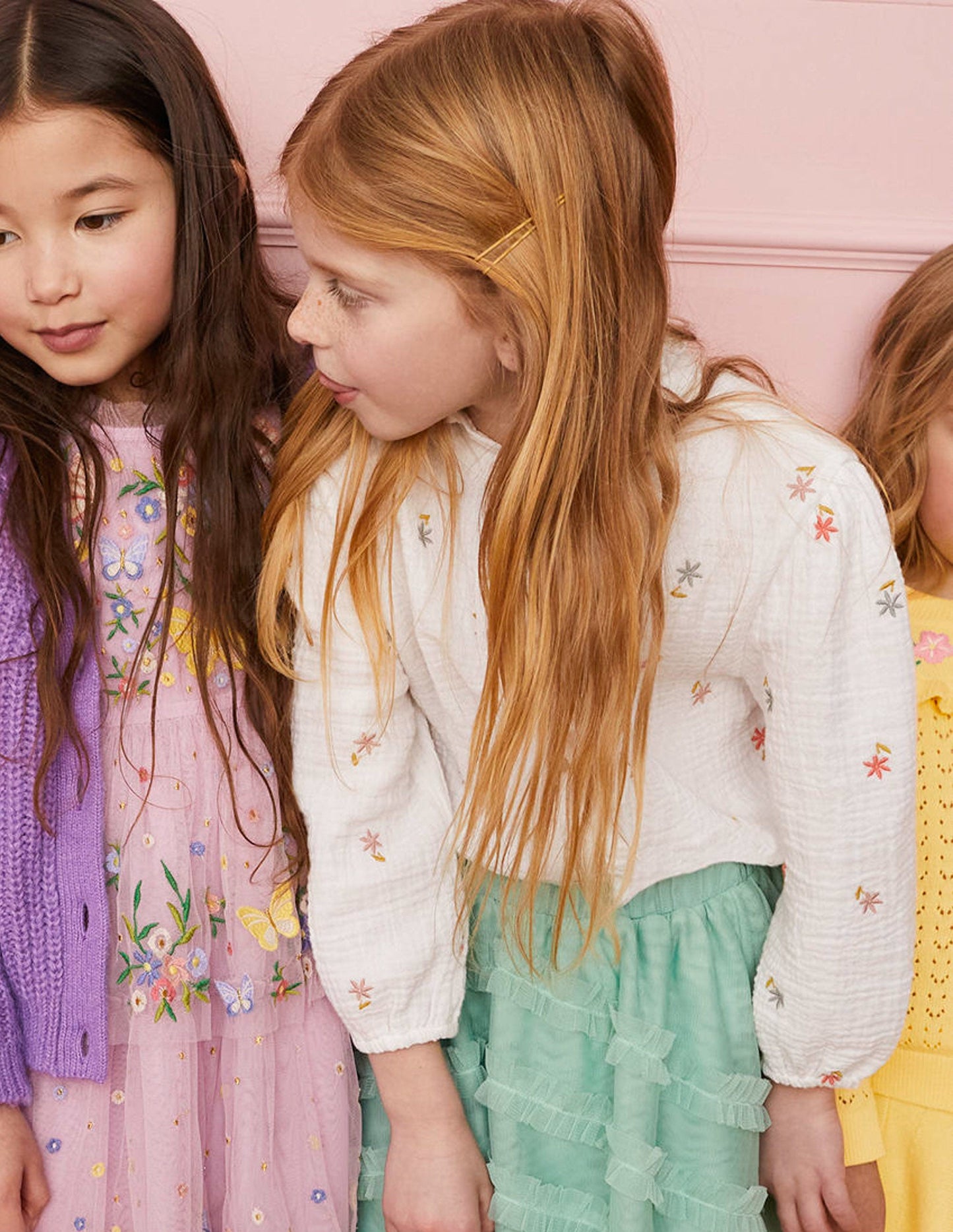 Double Cloth Embroidered Top-Ivory Floral