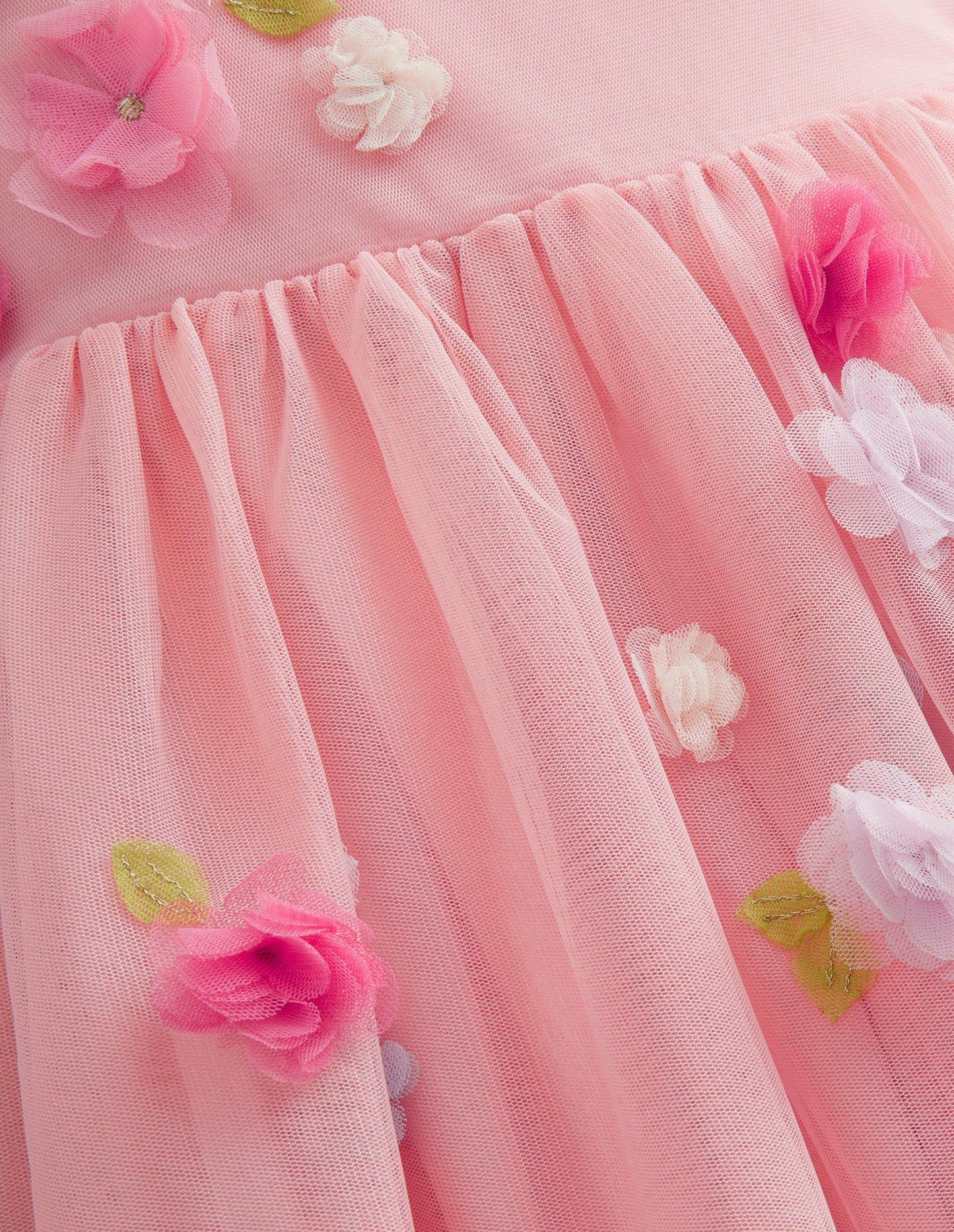 Appliqué Tulle Dress-Provence Dusty Pink