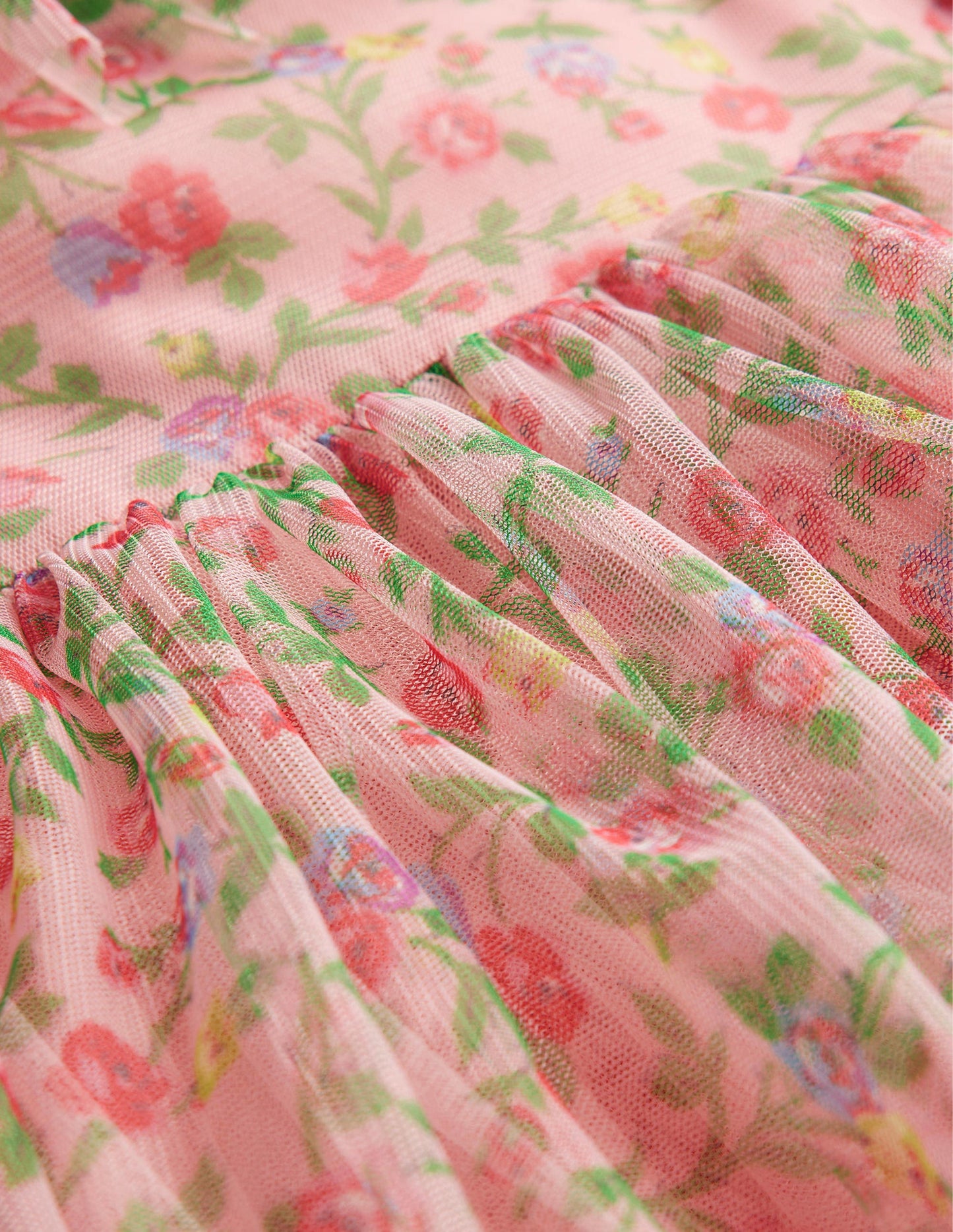 Frilly Tulle Dress-Rambling Rose Floral