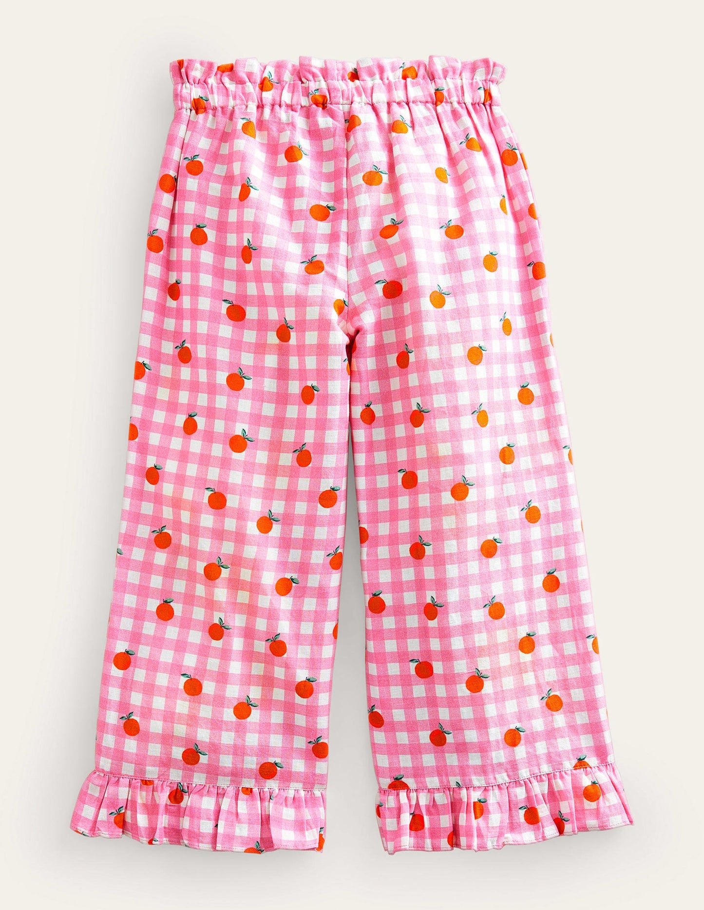 Frill Cuff Wide Leg Trousers-Azalea and Vanilla Oranges