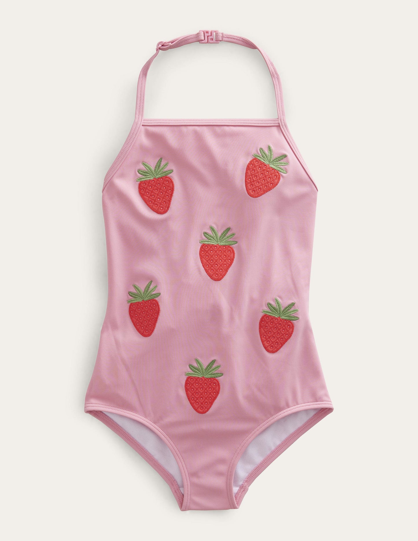 Appliqué Fruit Swimsuit-Pink Lemonade