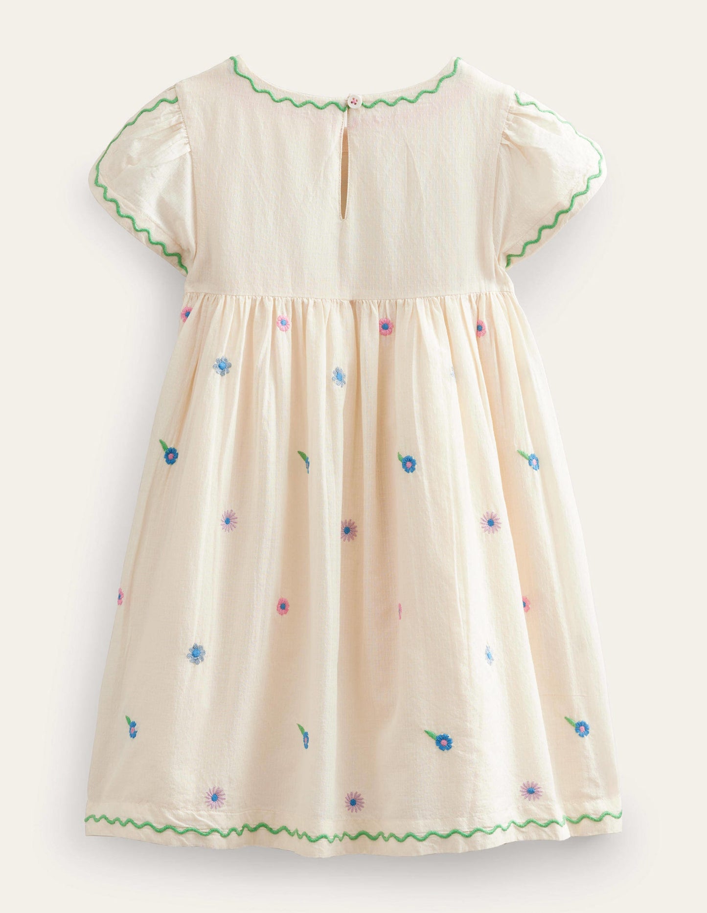 Embroidered Texture Dress-Vanilla Pod