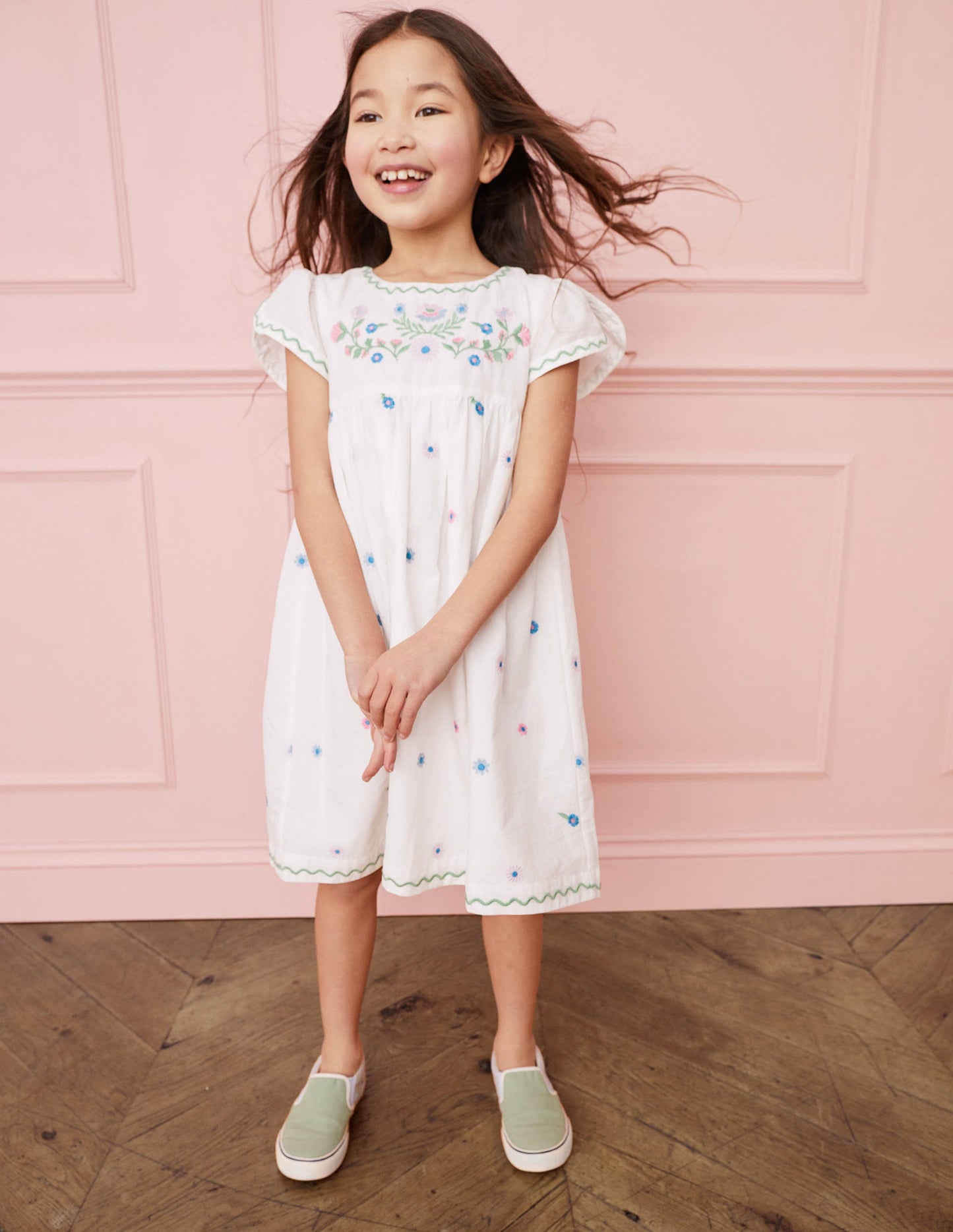 Embroidered Texture Dress-Vanilla Pod