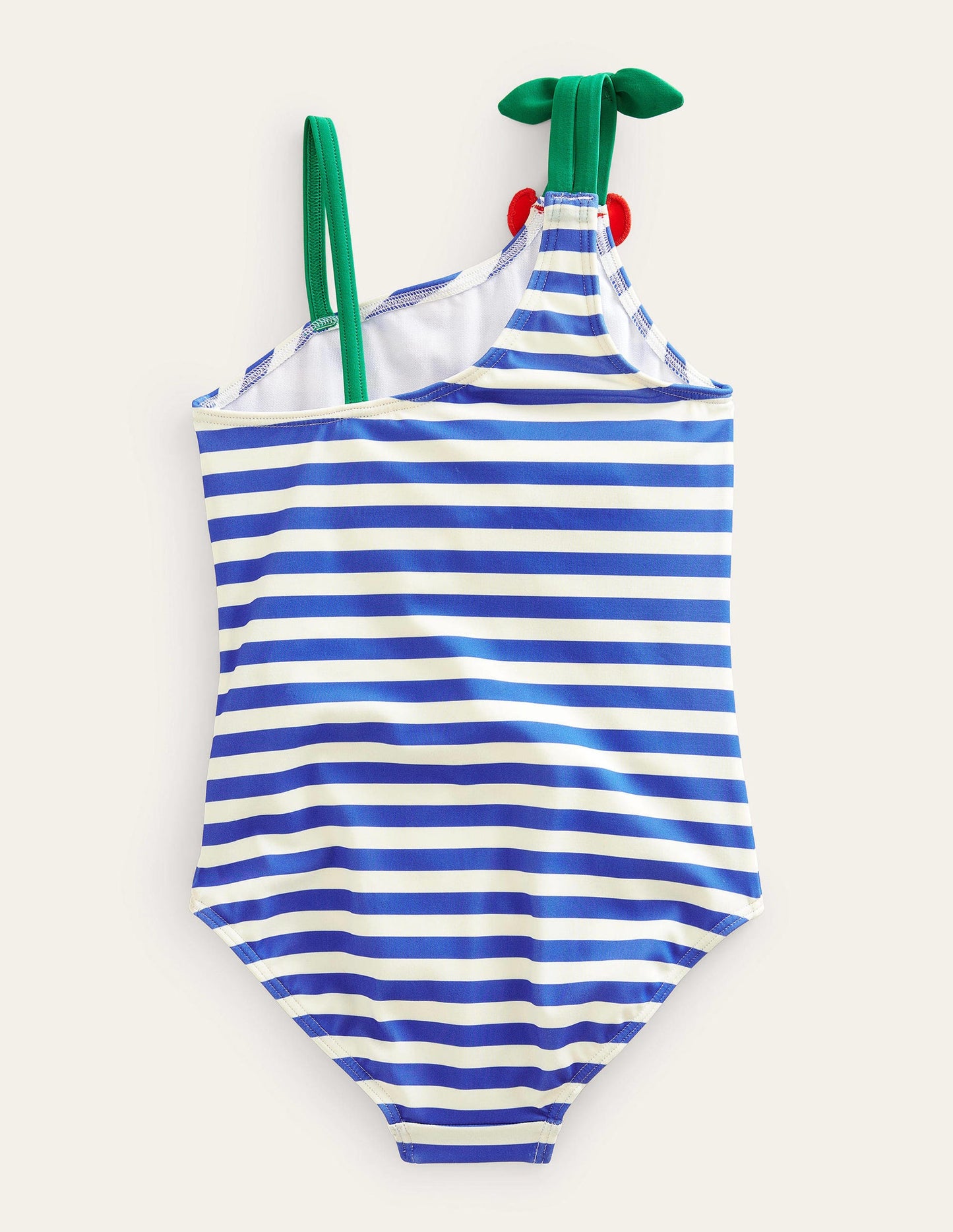 Cherry Strap Swimsuit-Cabana Blue and Ivory Stripe
