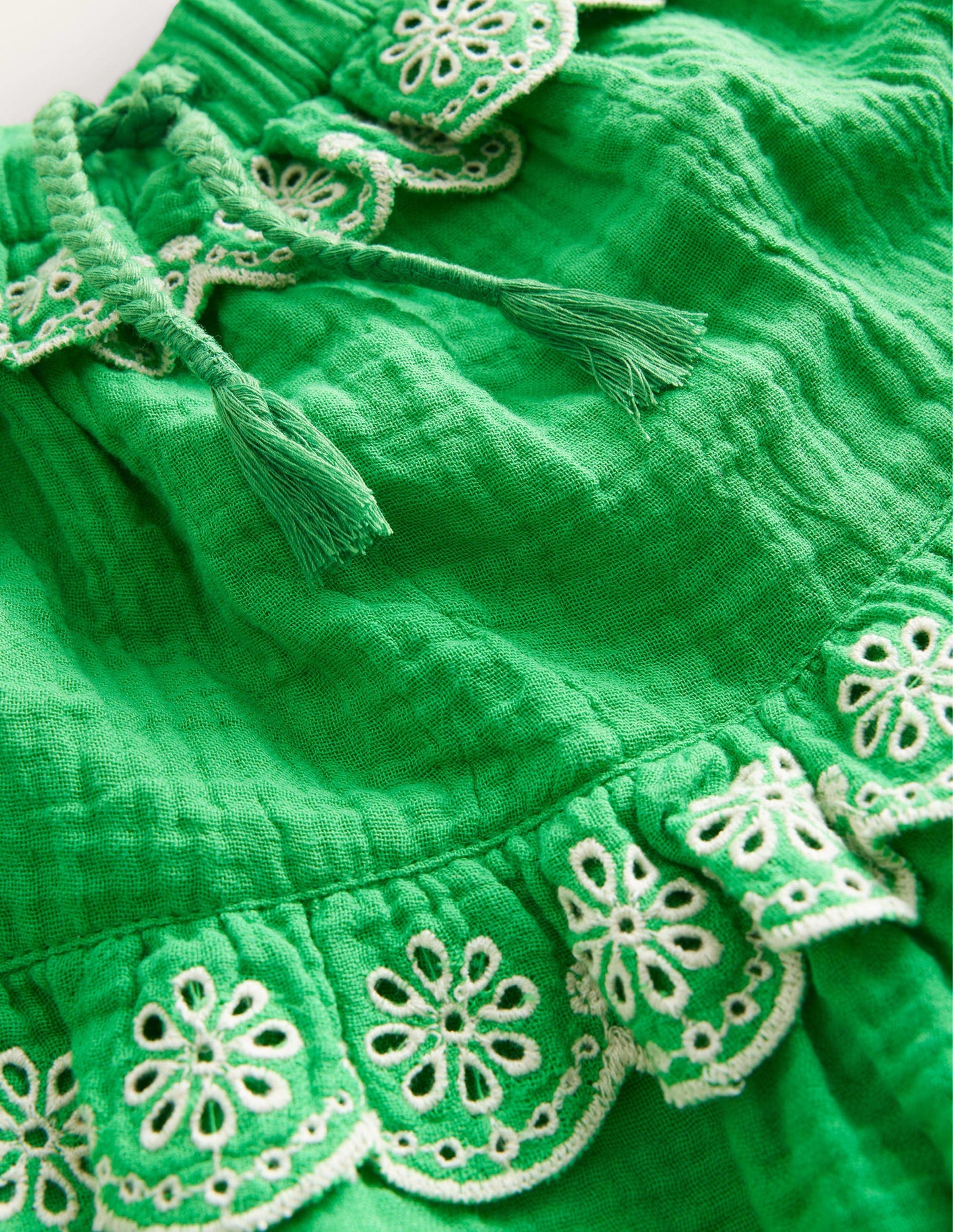 Double Cloth Scallop Skirt-Bright Green