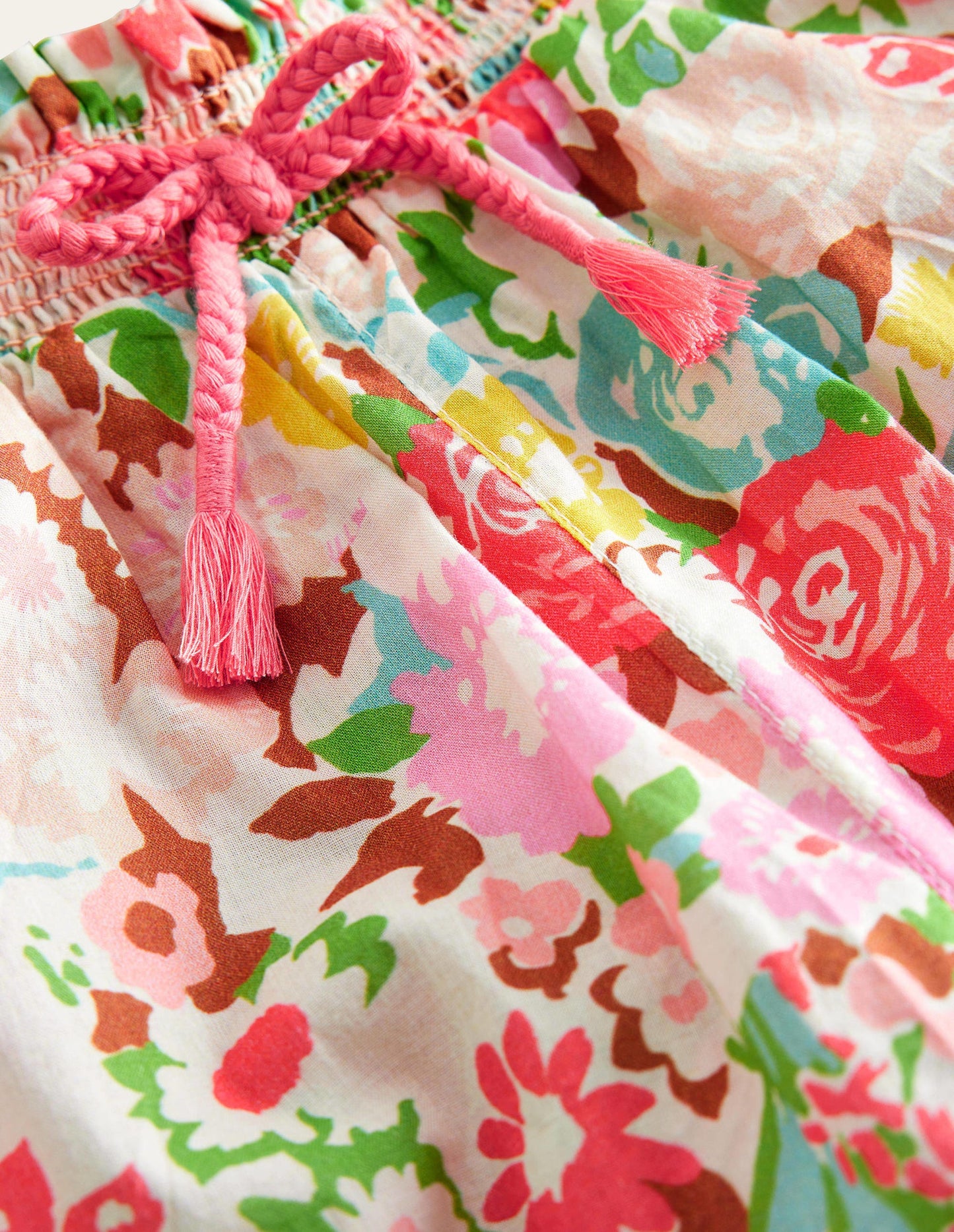 Cuffed Holiday Trousers-Multi Painterly Floral