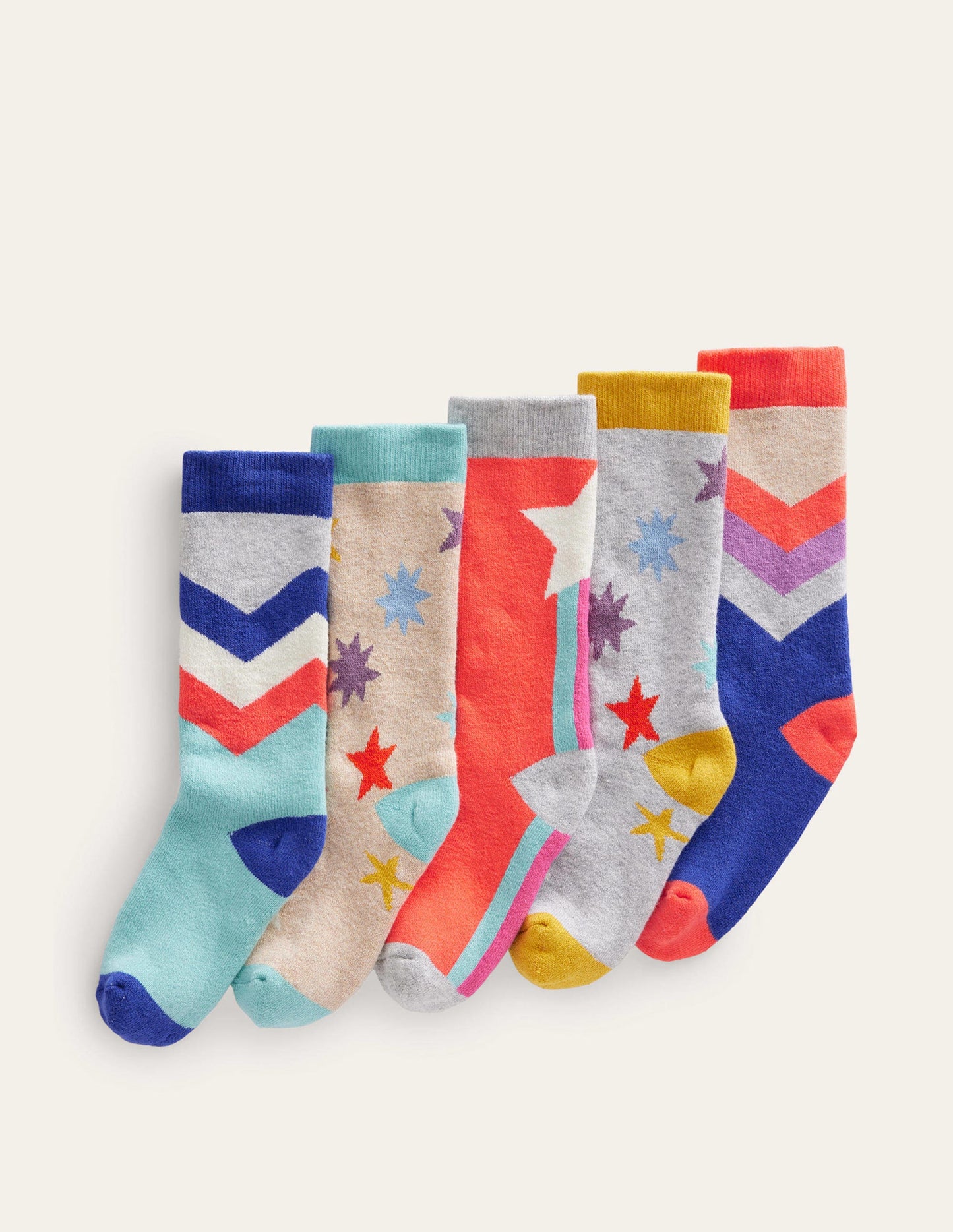 Ski Socks 5 Pack-Stars/ Chevron