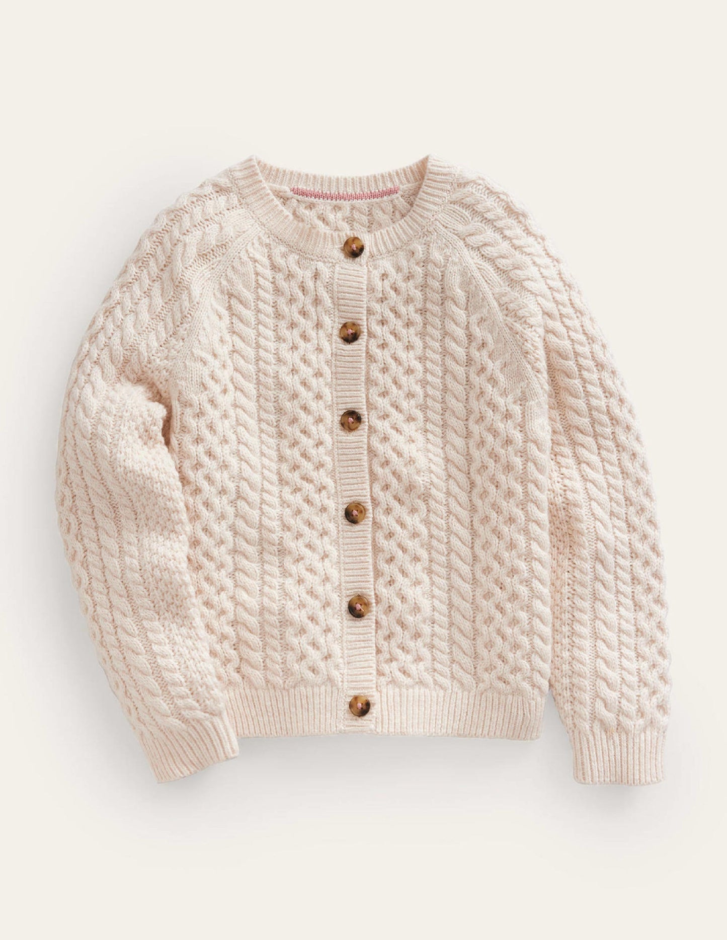 Cable Cardigan-Ecru Marl