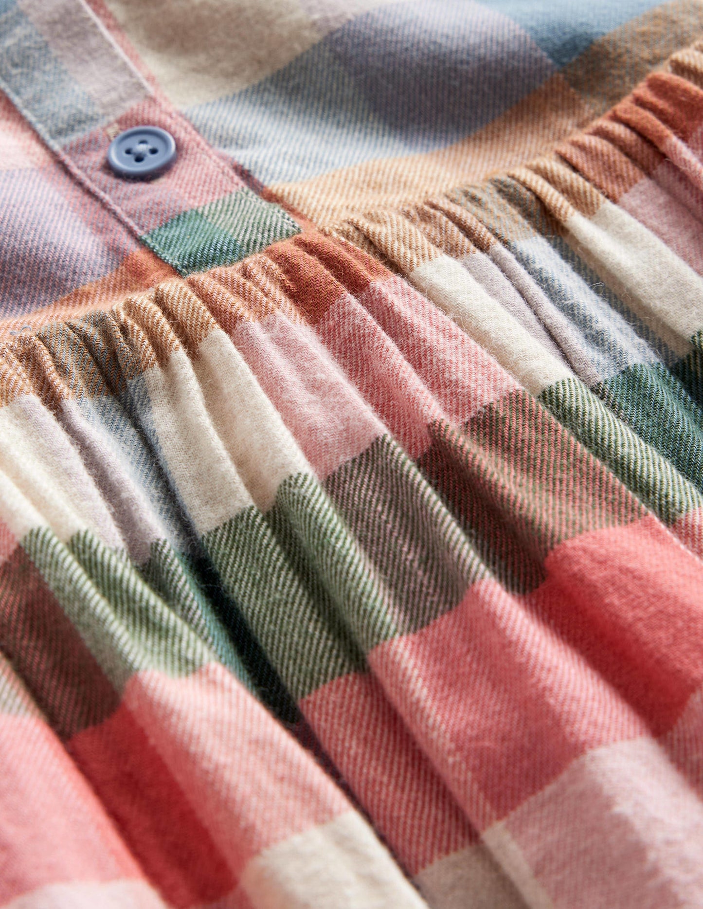 Drop Waist Shirt Dress-Pink / Green Multi Gingham