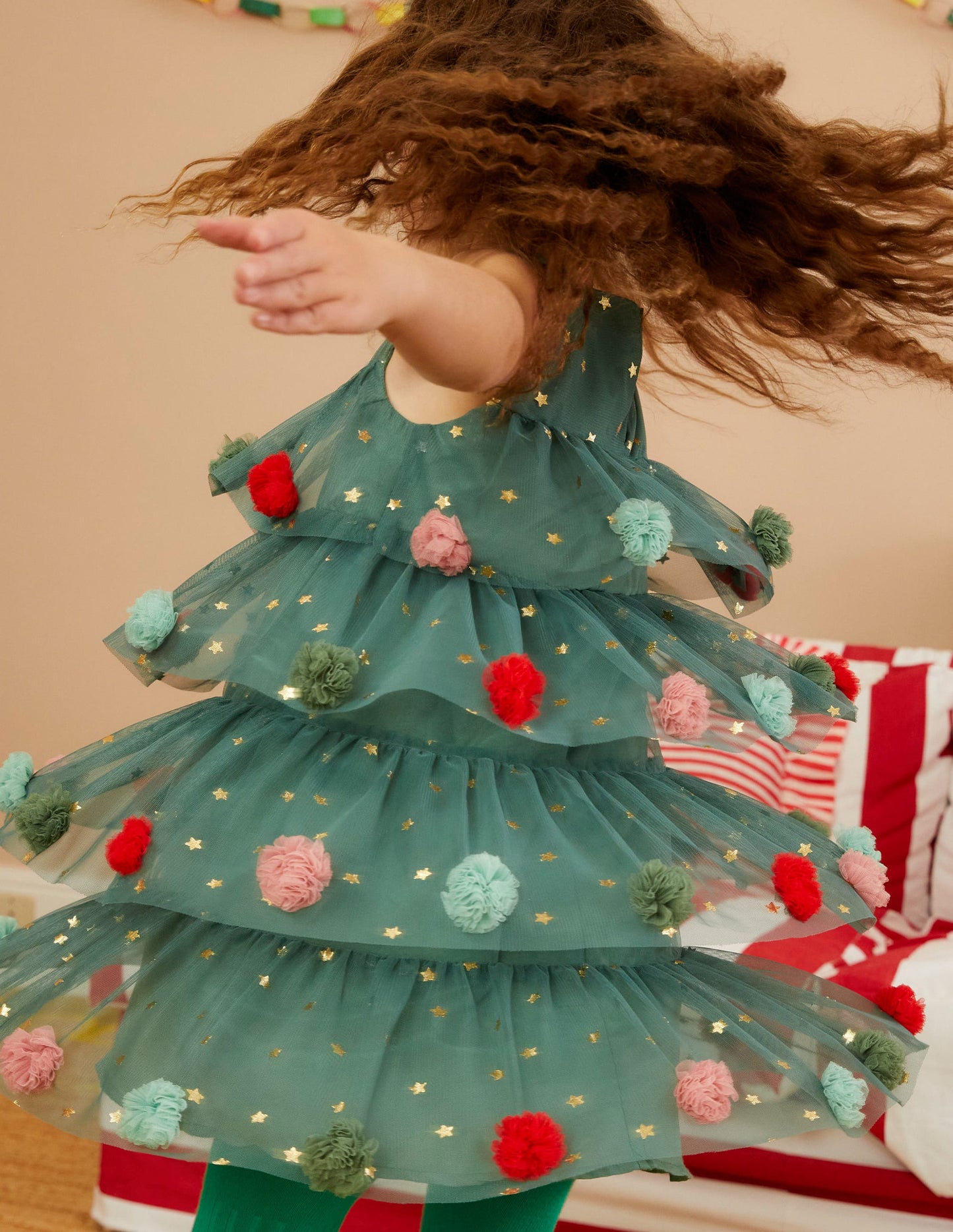 Christmas Tree Tulle Dress-Reed Green