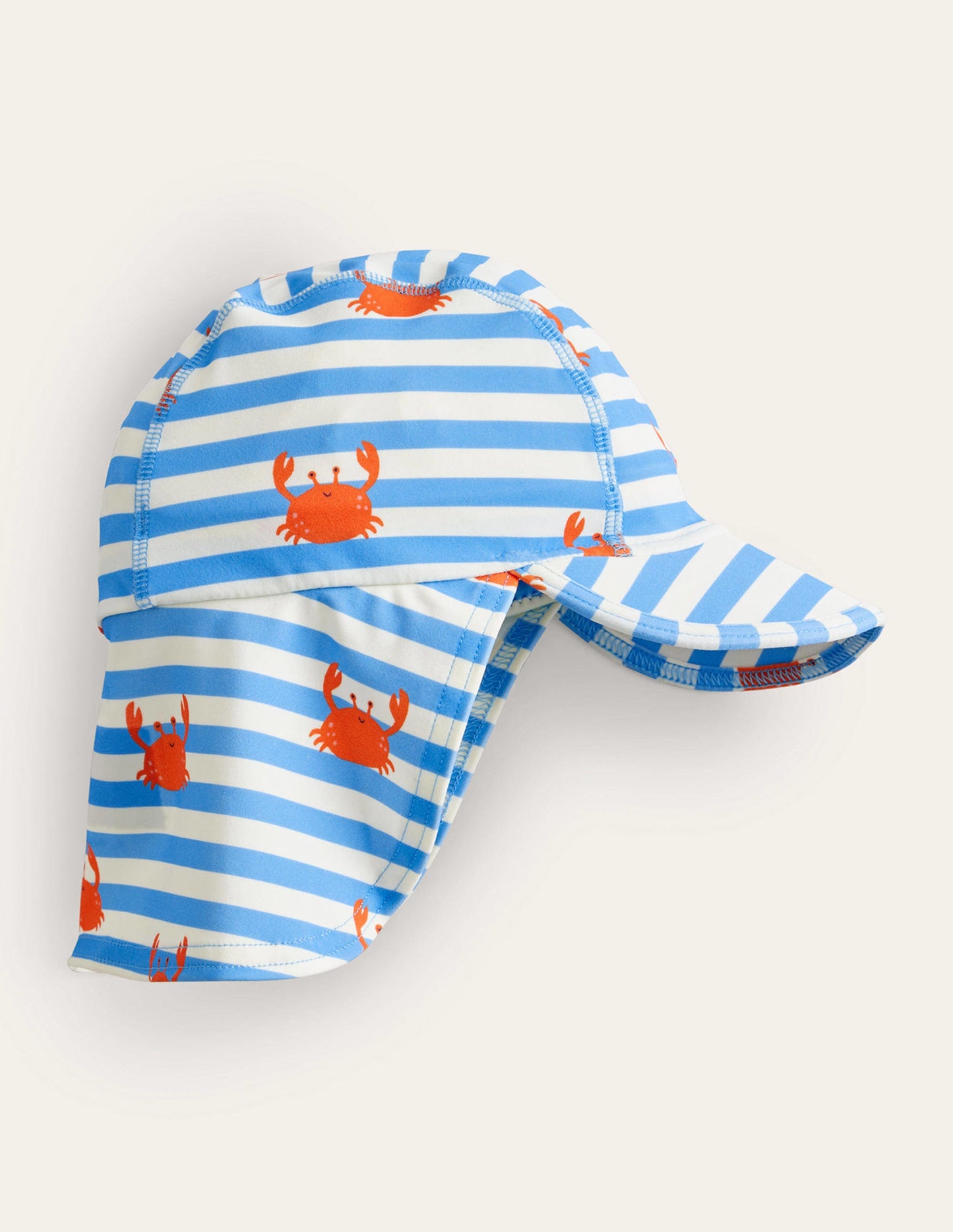 Printed Sun-Safe Swim Hat-Bonnie Blue Crab Stripe