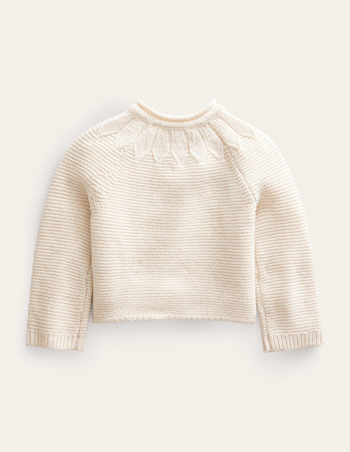 Pointelle Yoke Cardigan-Ivory