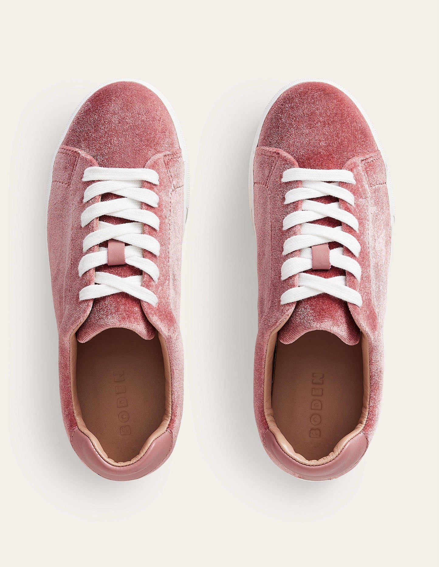 Velvet Flatform Trainer-Dusty Rose Velvet