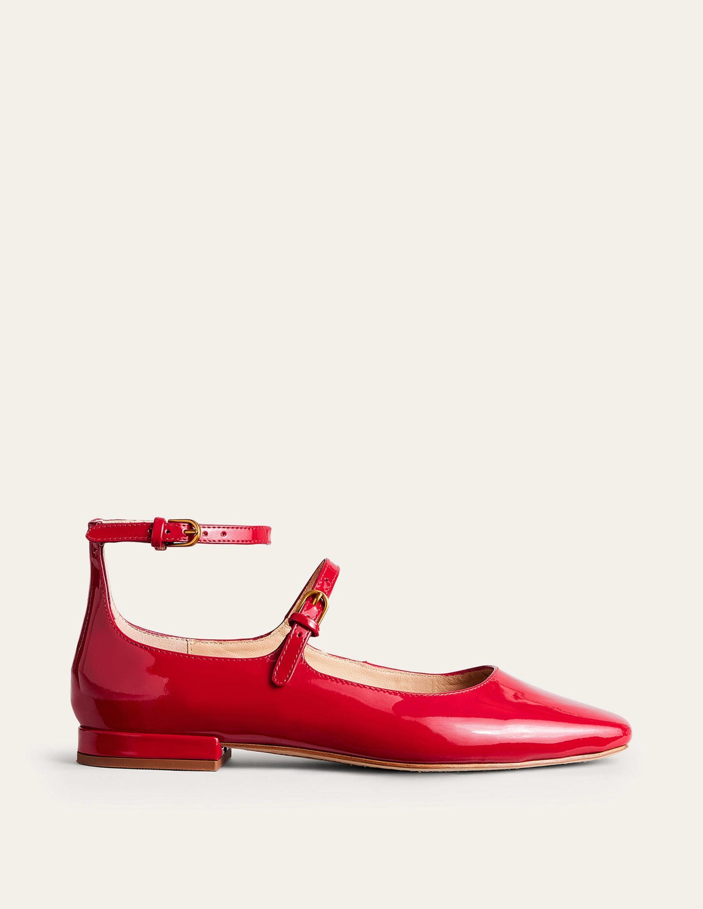 Double-Strap Mary Jane Shoes-Hot Pepper Patent