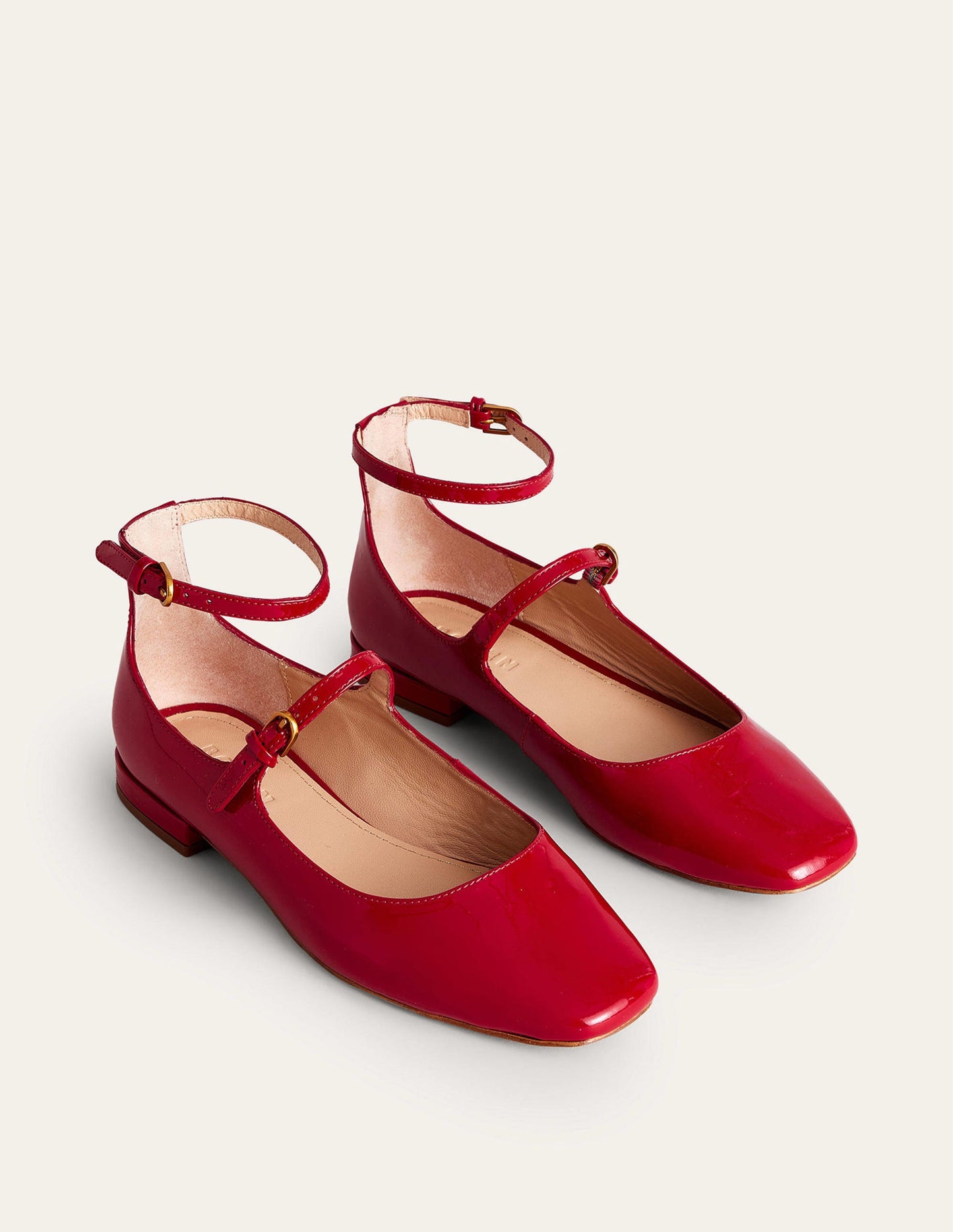 Double-Strap Mary Jane Shoes-Hot Pepper Patent