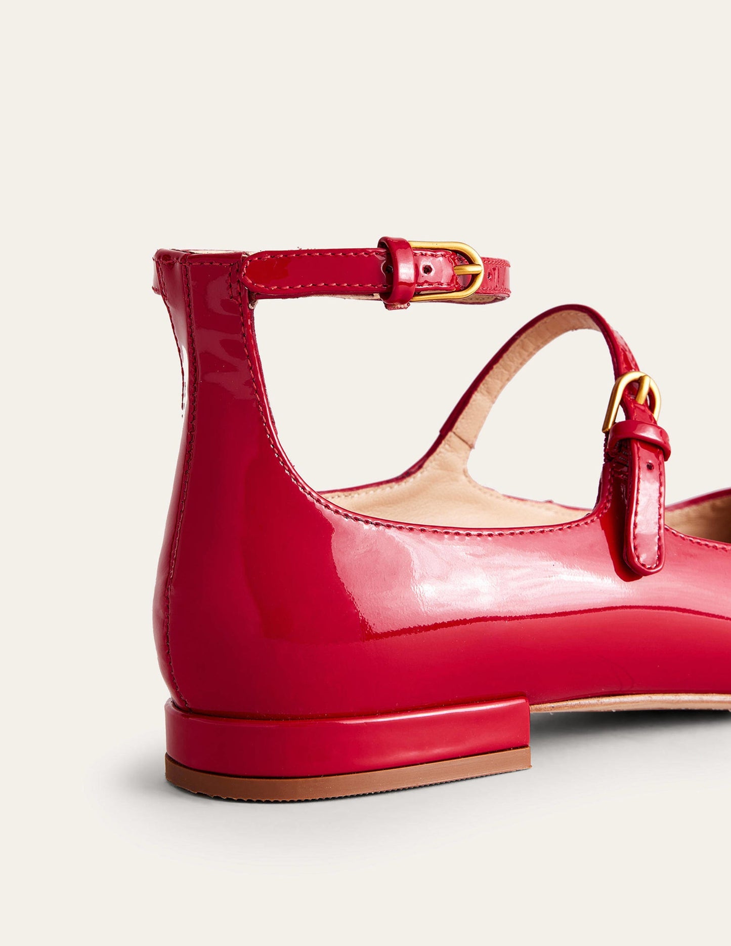 Double-Strap Mary Jane Shoes-Hot Pepper Patent