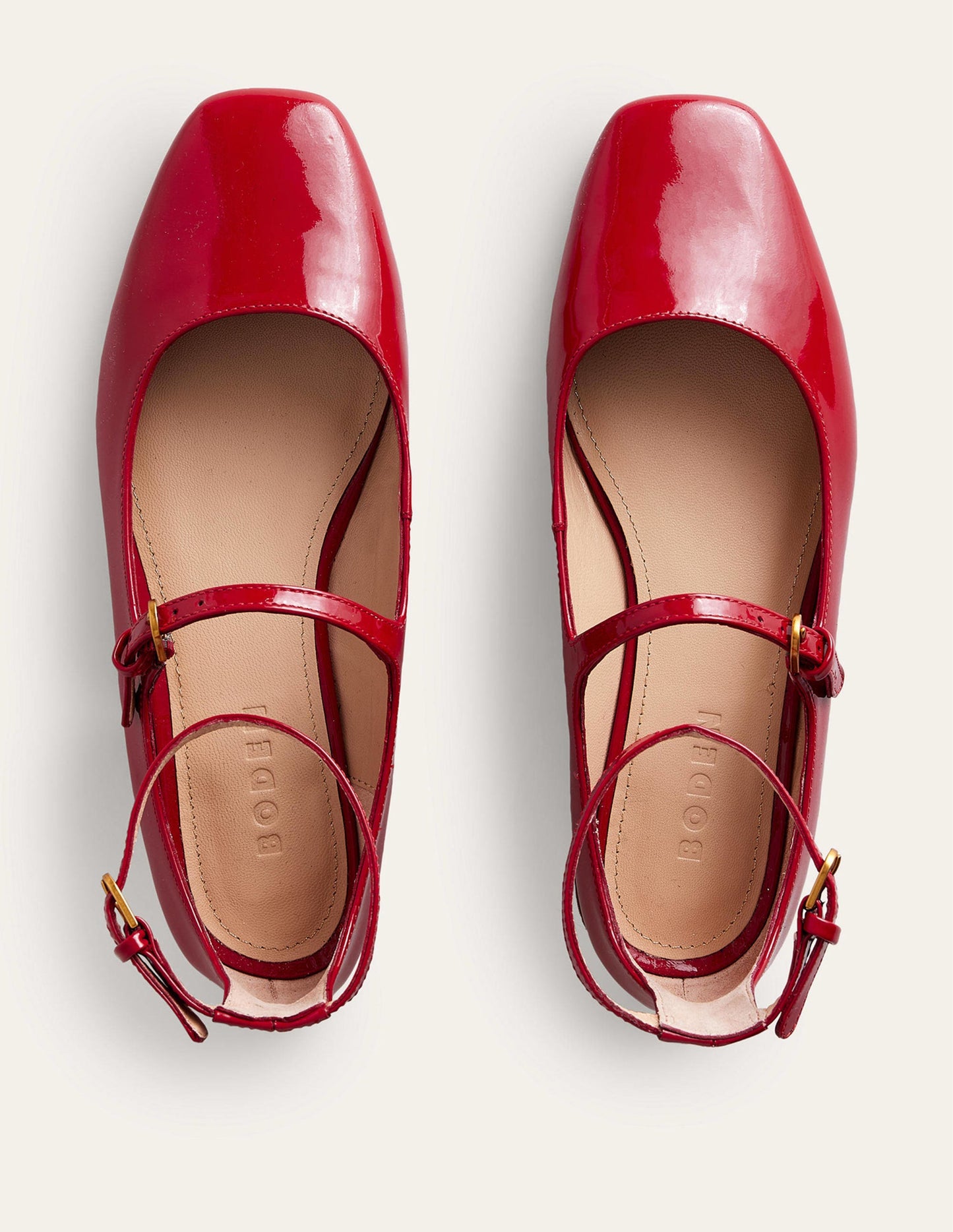 Double-Strap Mary Jane Shoes-Hot Pepper Patent