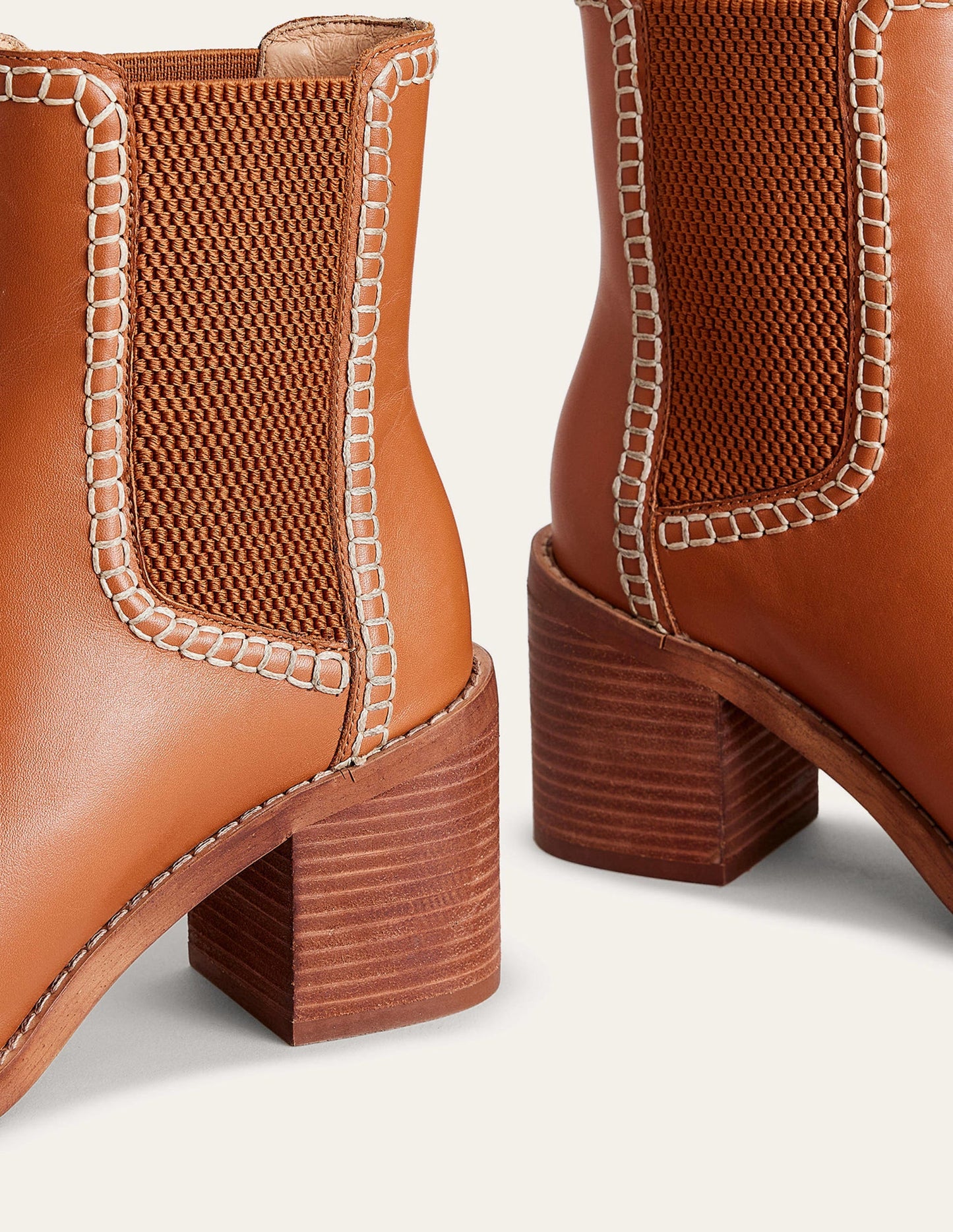 Block-Heel Chelsea Boots-Honey