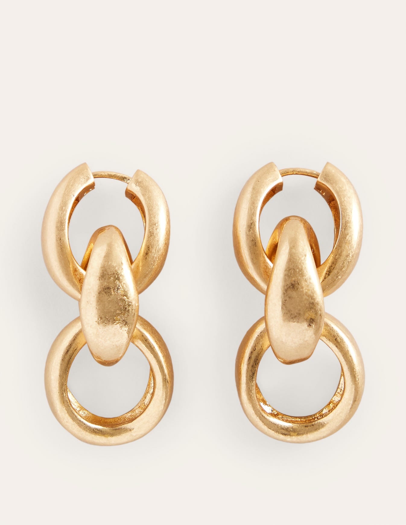 Chunky Chain-Link Earrings-Gold