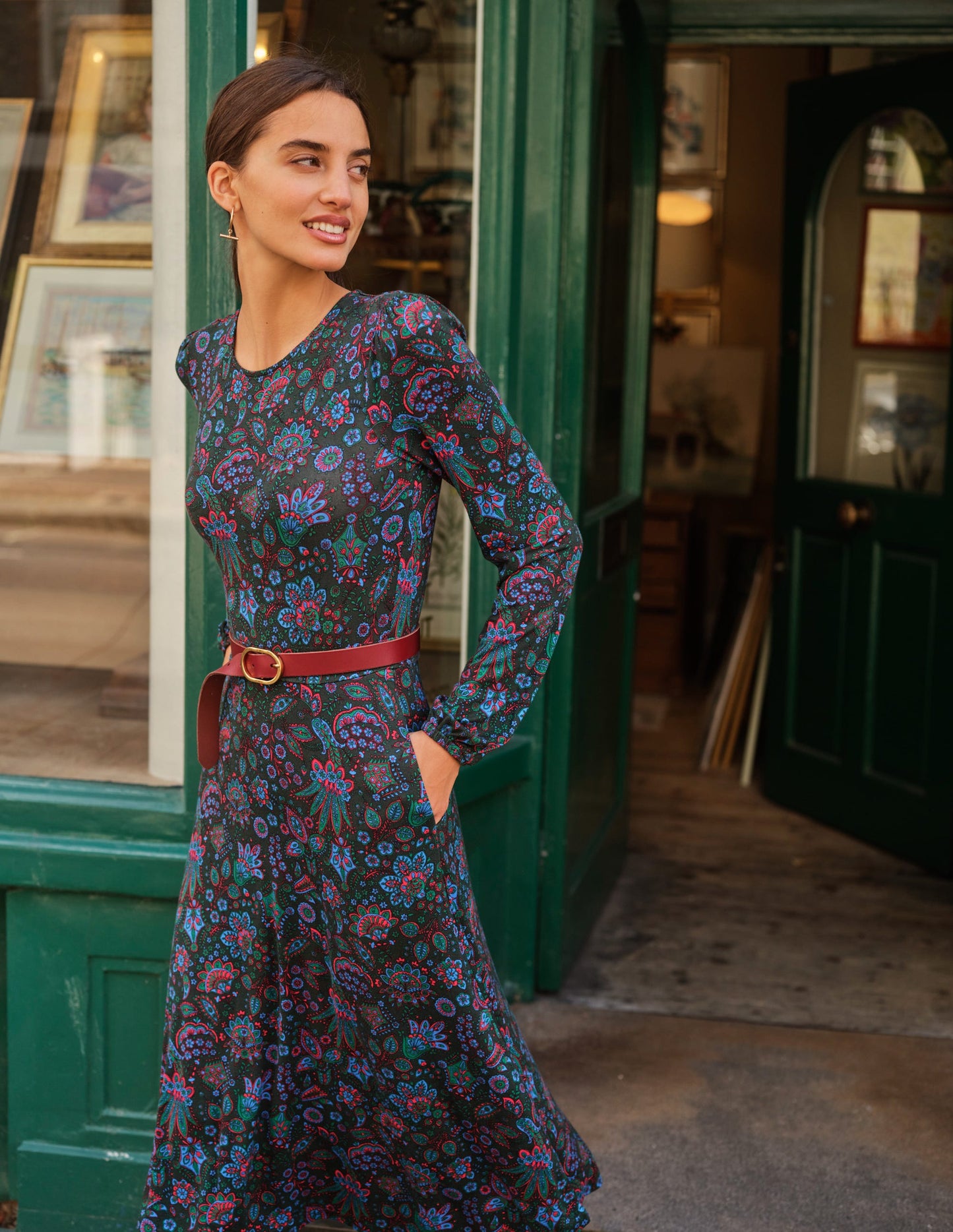 Classic Leather Belt-Dark Red