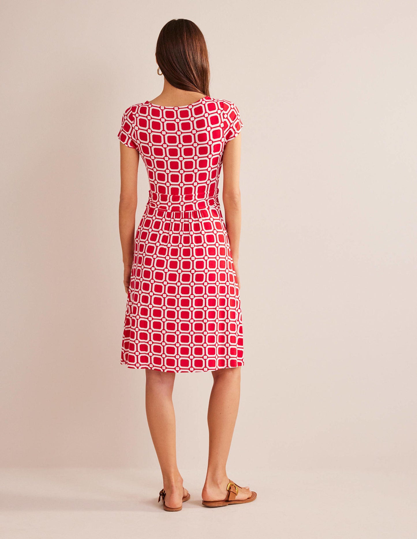 Amelie Jersey Dress-Hot Pepper, Block Cube