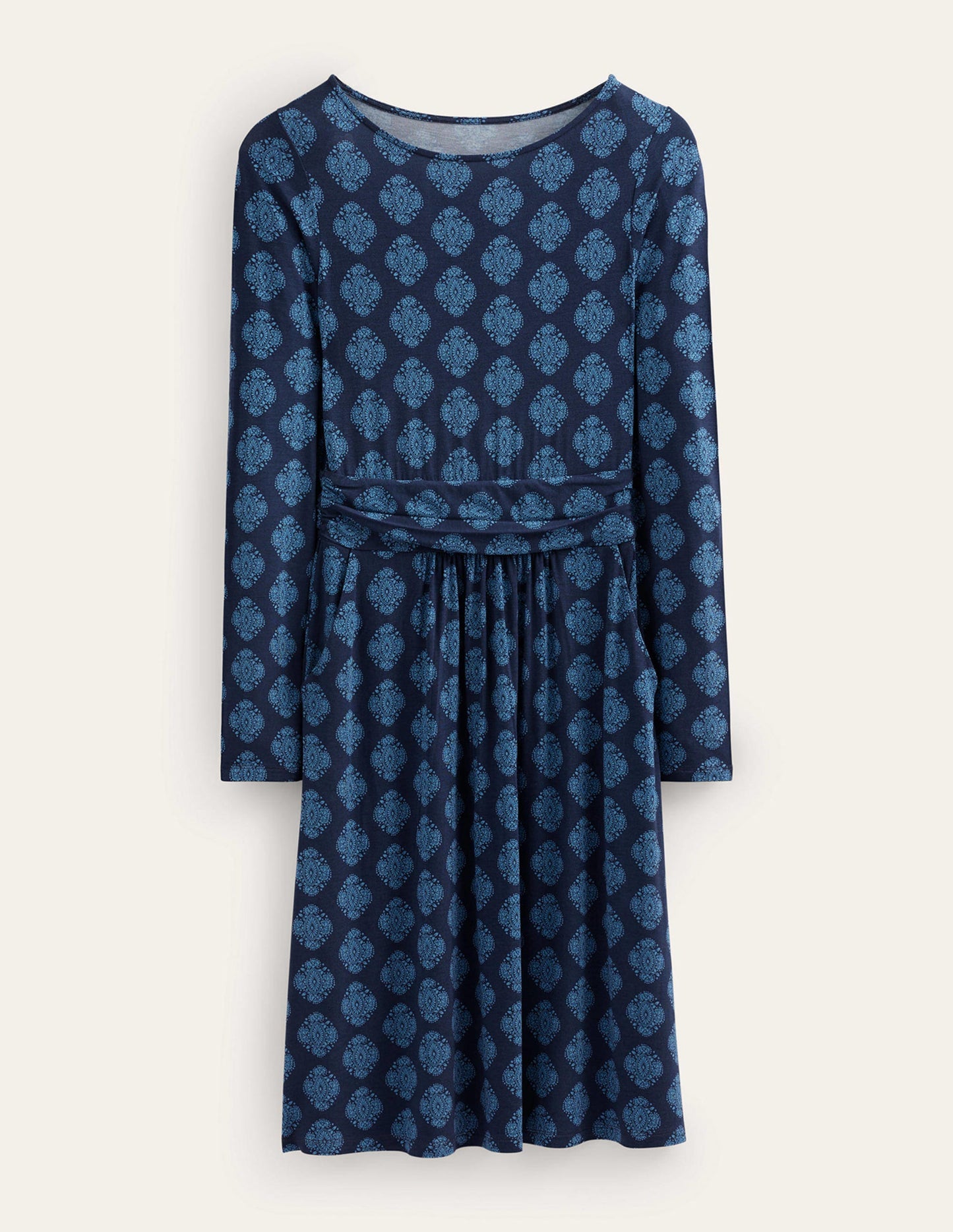 Abigail Jersey Dress-French Navy, Mosaic