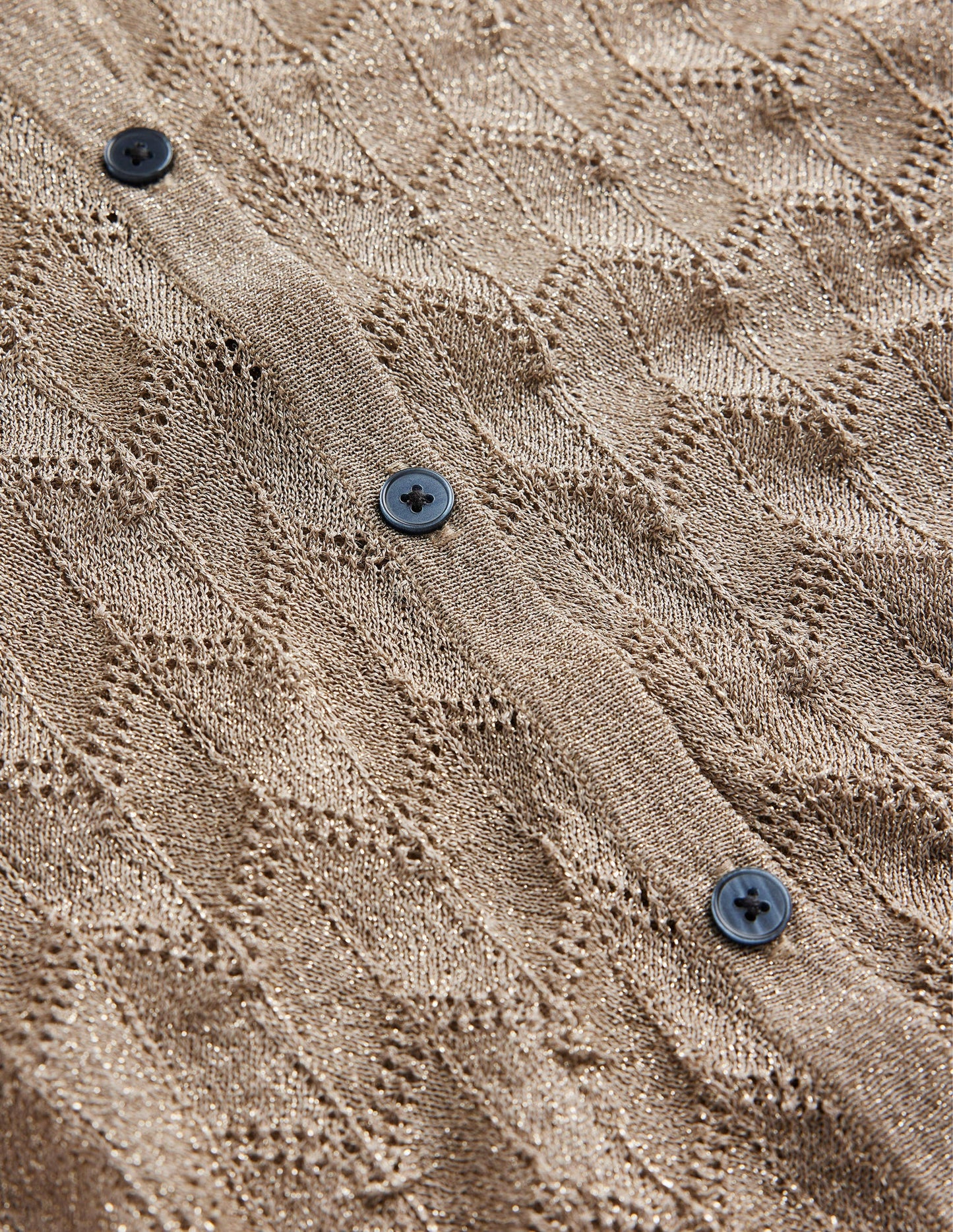 Knitted Beach Shirt-Metallic Stone