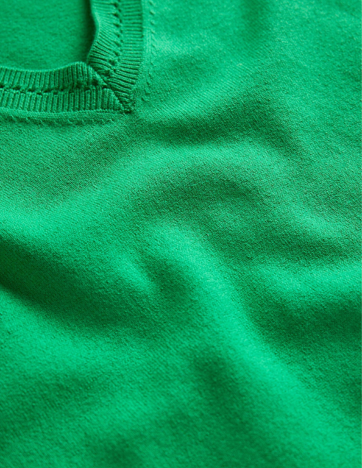 Catriona Cotton V-Neck Jumper-Fresh Mint Green