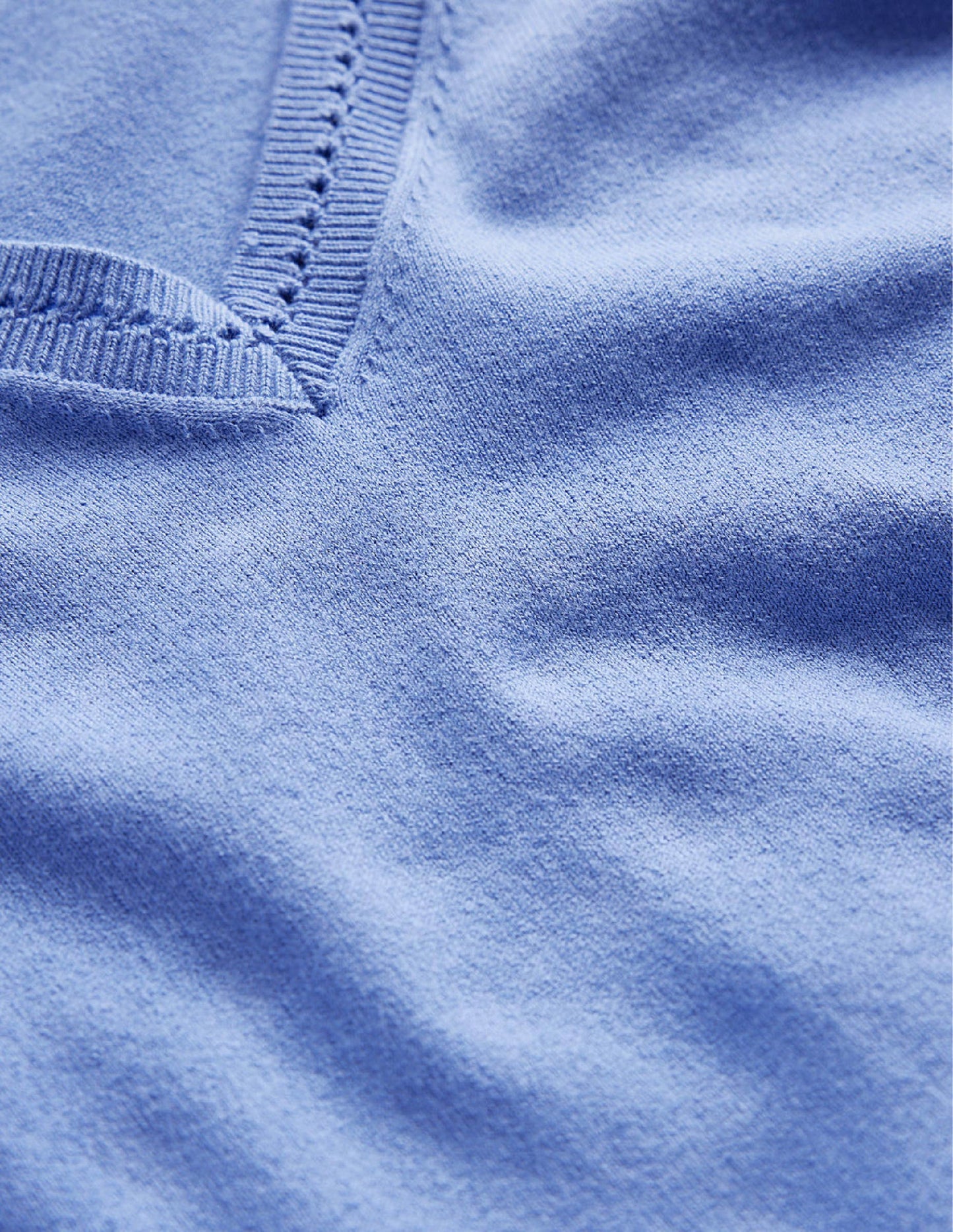 Catriona Cotton V-Neck Jumper-Marina