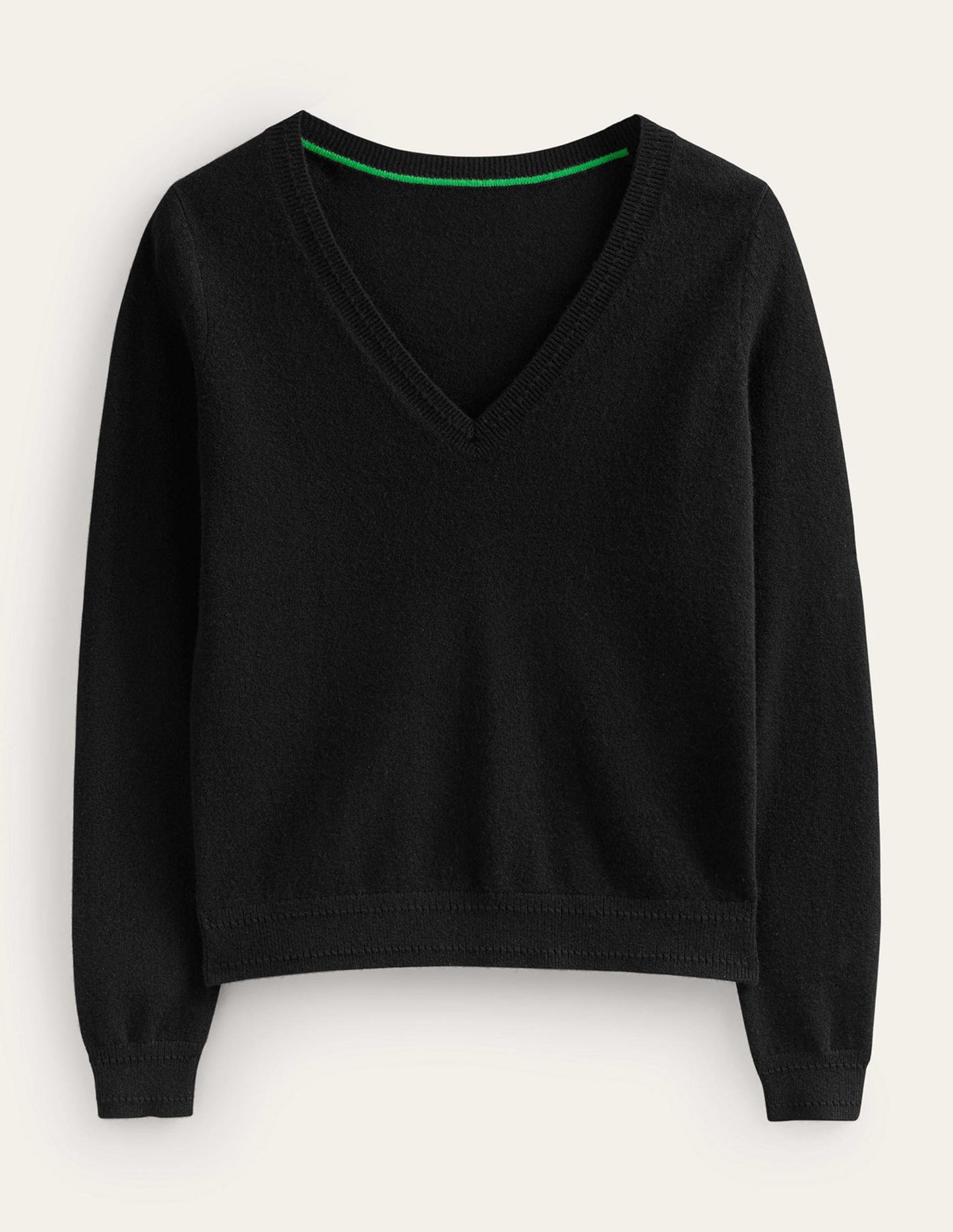 Eva Cashmere V-neck Jumper-Black
