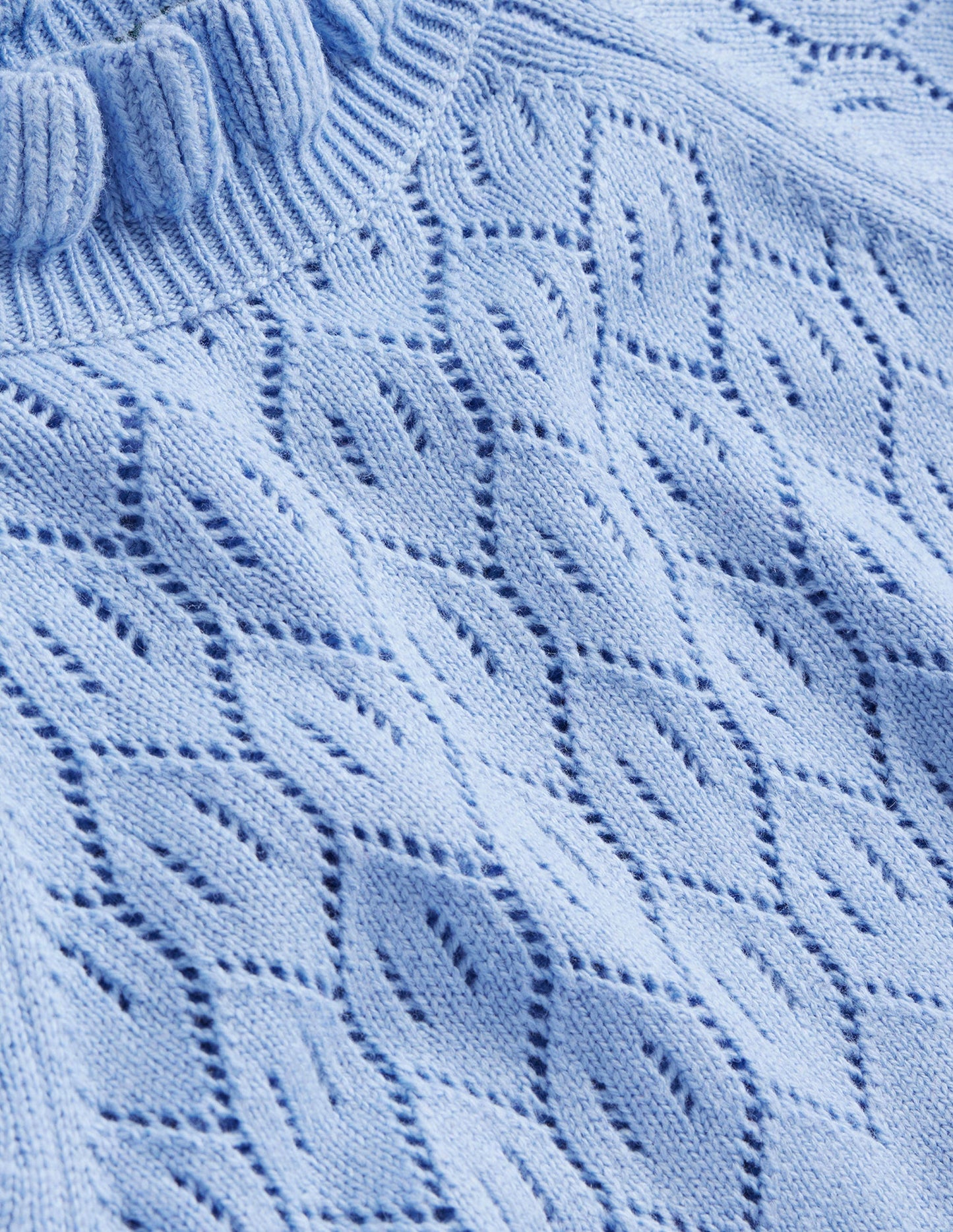 Pointelle Detailed Jumper-Cornflower