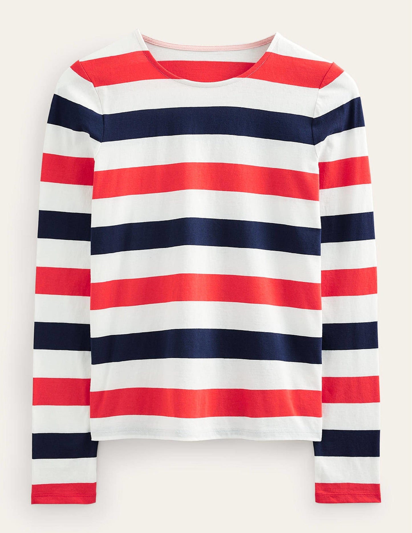 Bea Long Sleeve Breton-Cherry Red and Navy