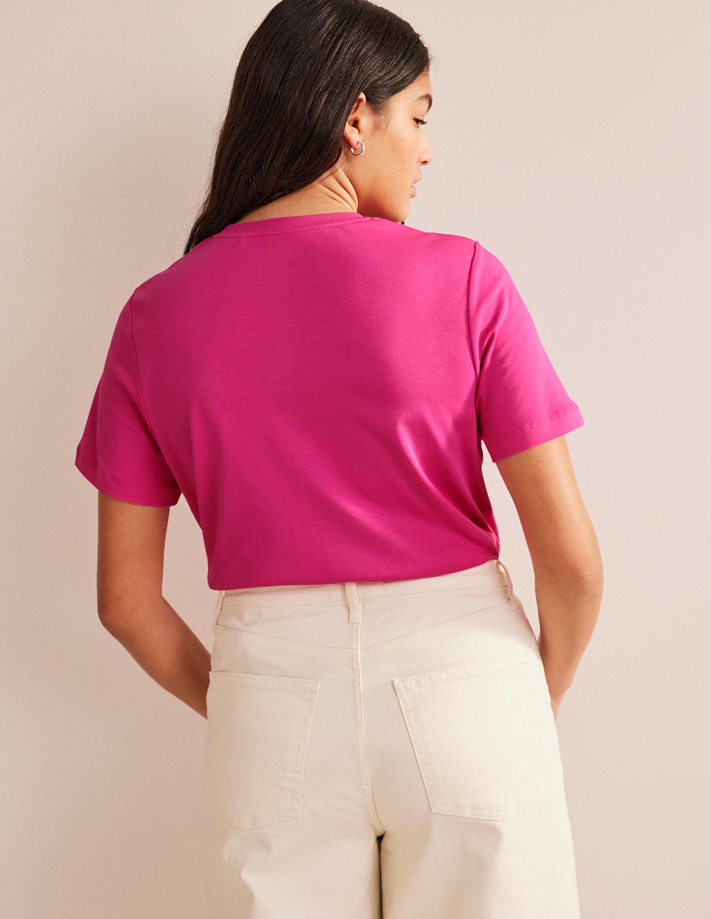 Perfect Cotton T-Shirt-Fuchsia Fedora