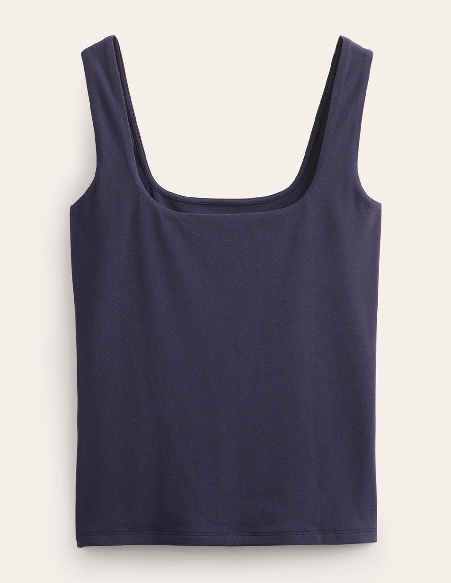 Double Layer Square Neck Vest-Navy
