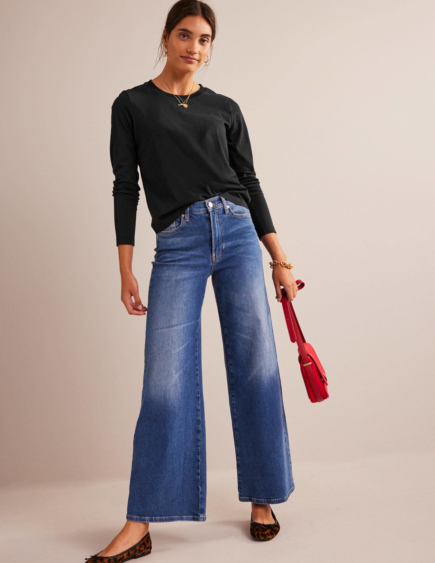 Pure Cotton Long Sleeve Top-Black