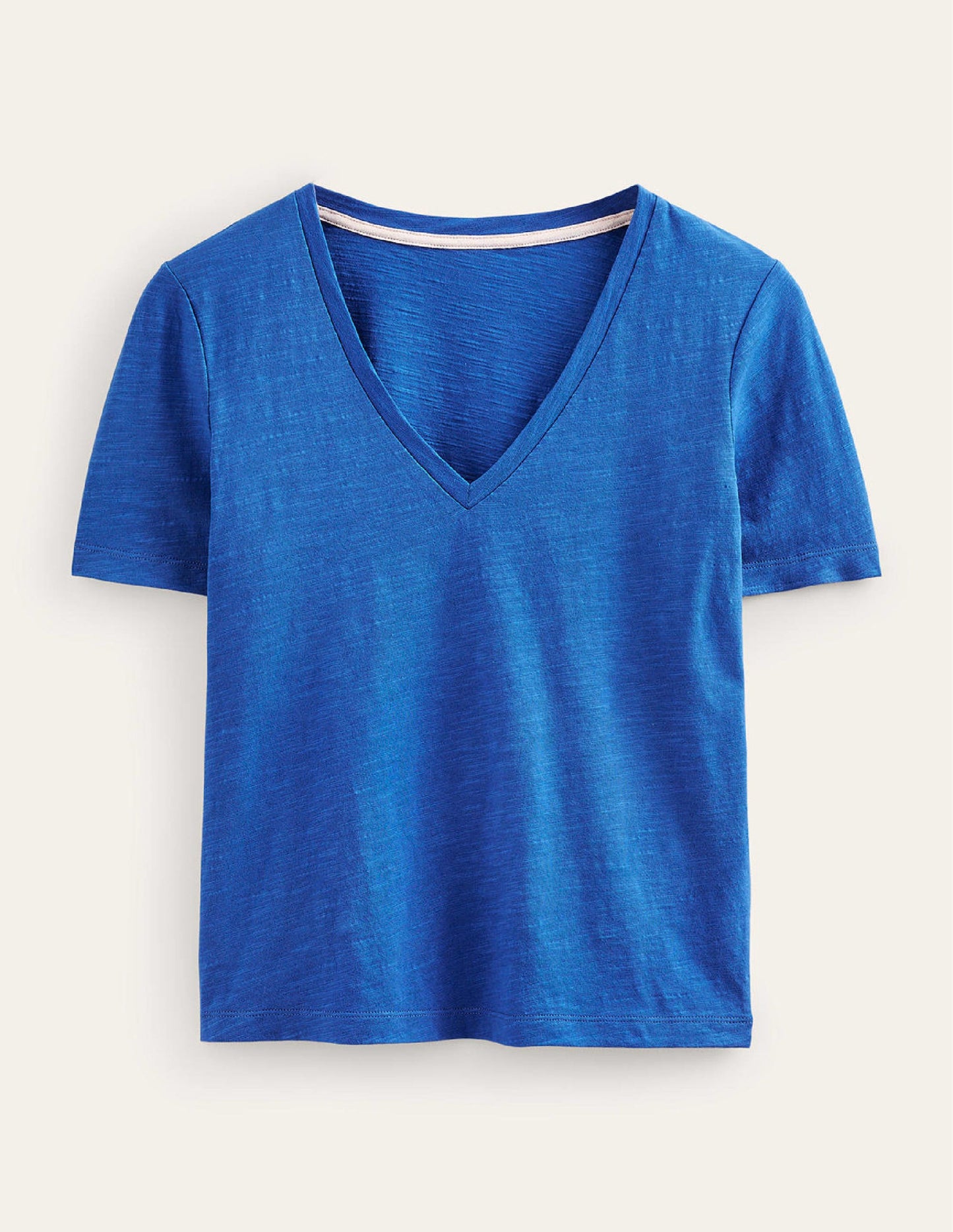 Regular V-Neck Slub T-shirt-Meadow Spring