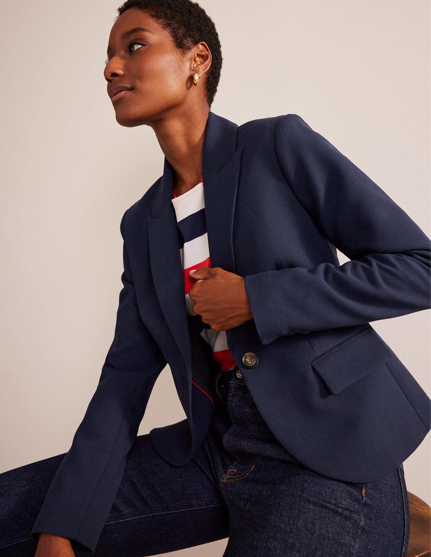 The Canonbury Tailored Blazer-Navy